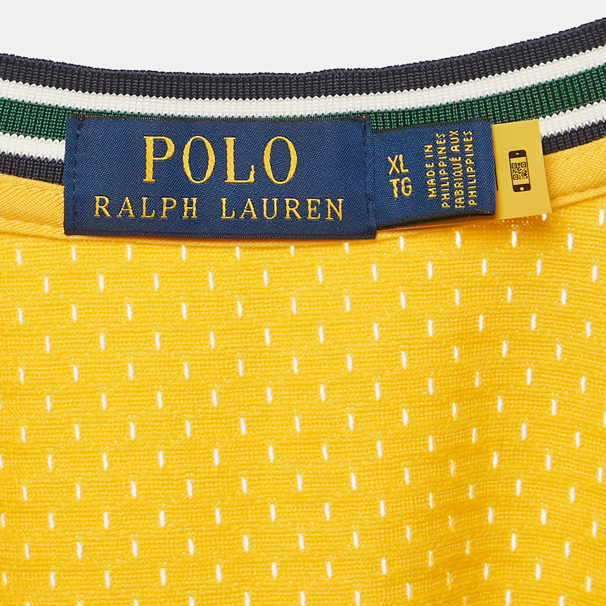 Polo Ralph Lauren Yellow Pinhole Jersey Sleeveless T-Shirt XL 