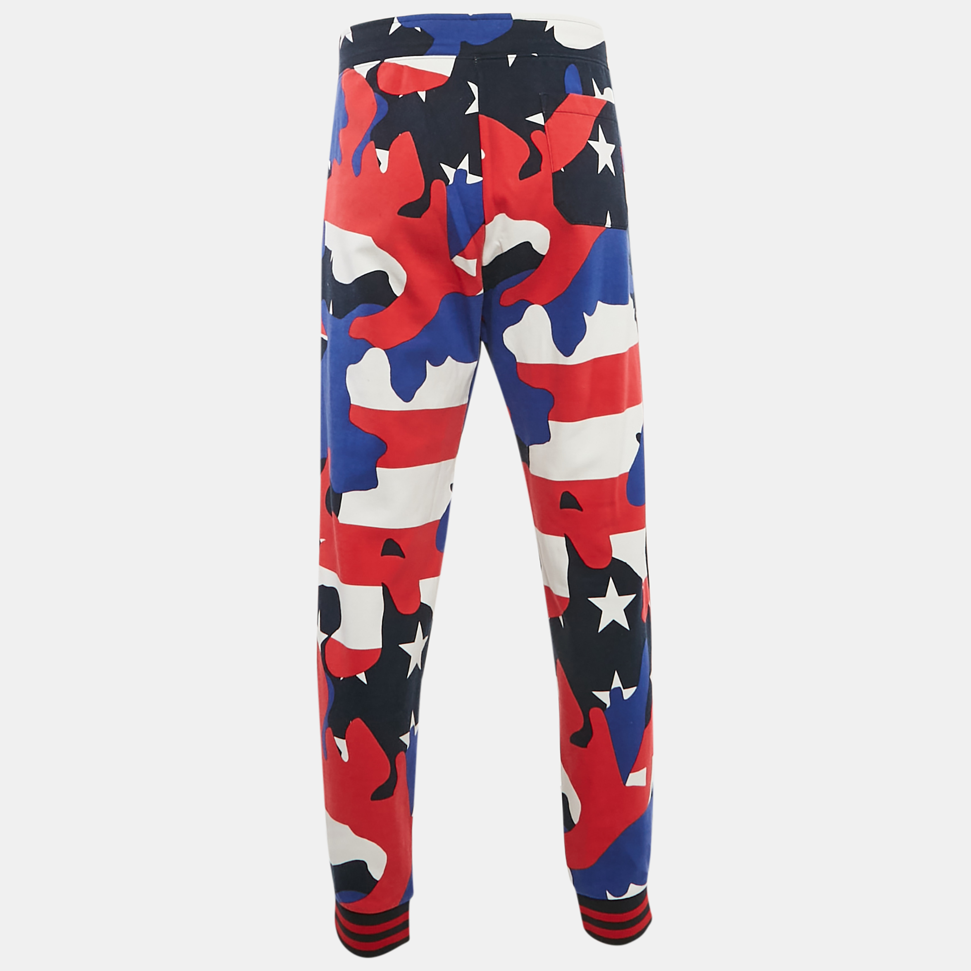 Polo Ralph Lauren Multicolor Printed Cotton Knit Trackpants XL 
