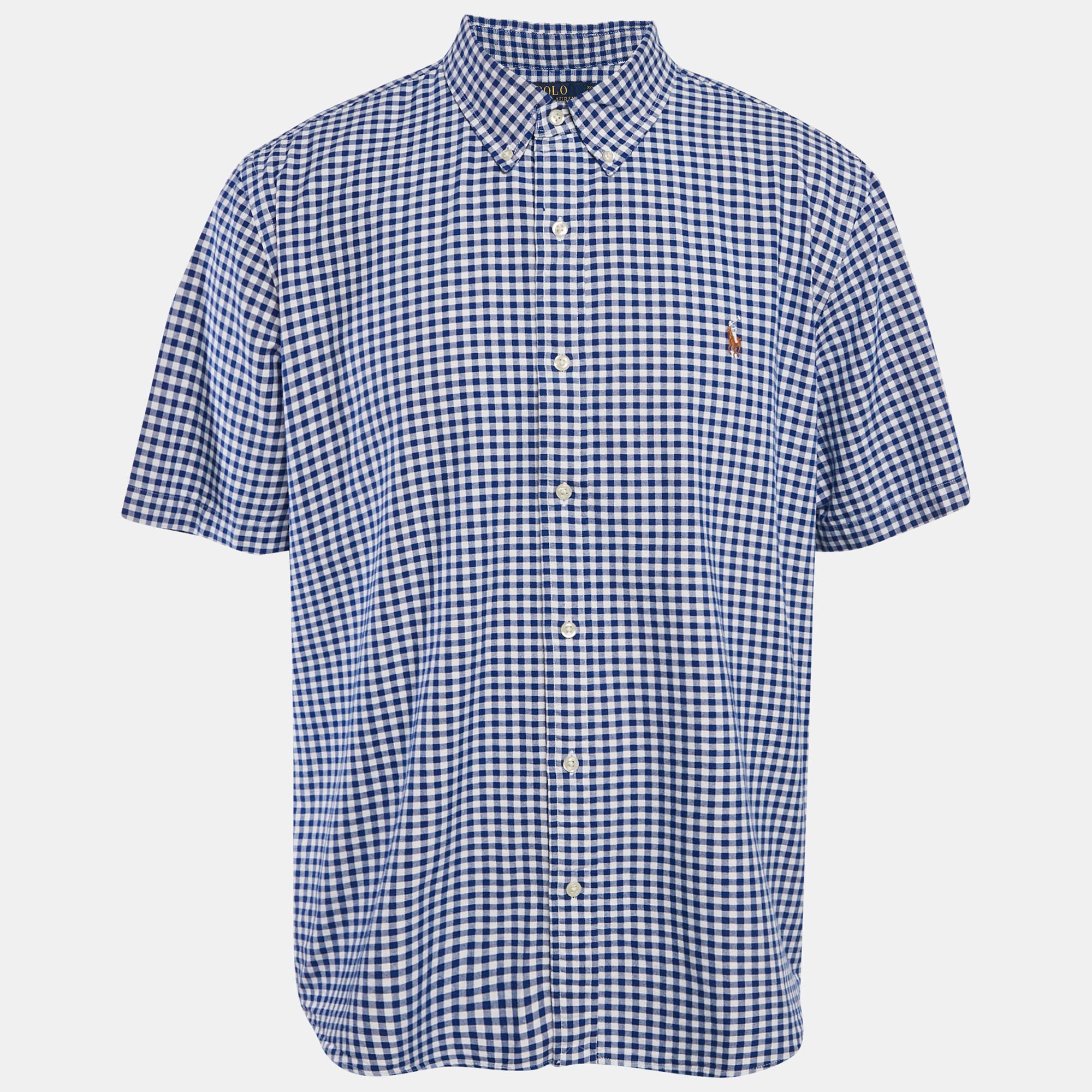 

Polo Ralph Lauren Blue Gingham Check Cotton Classic Fit Shirt XXL