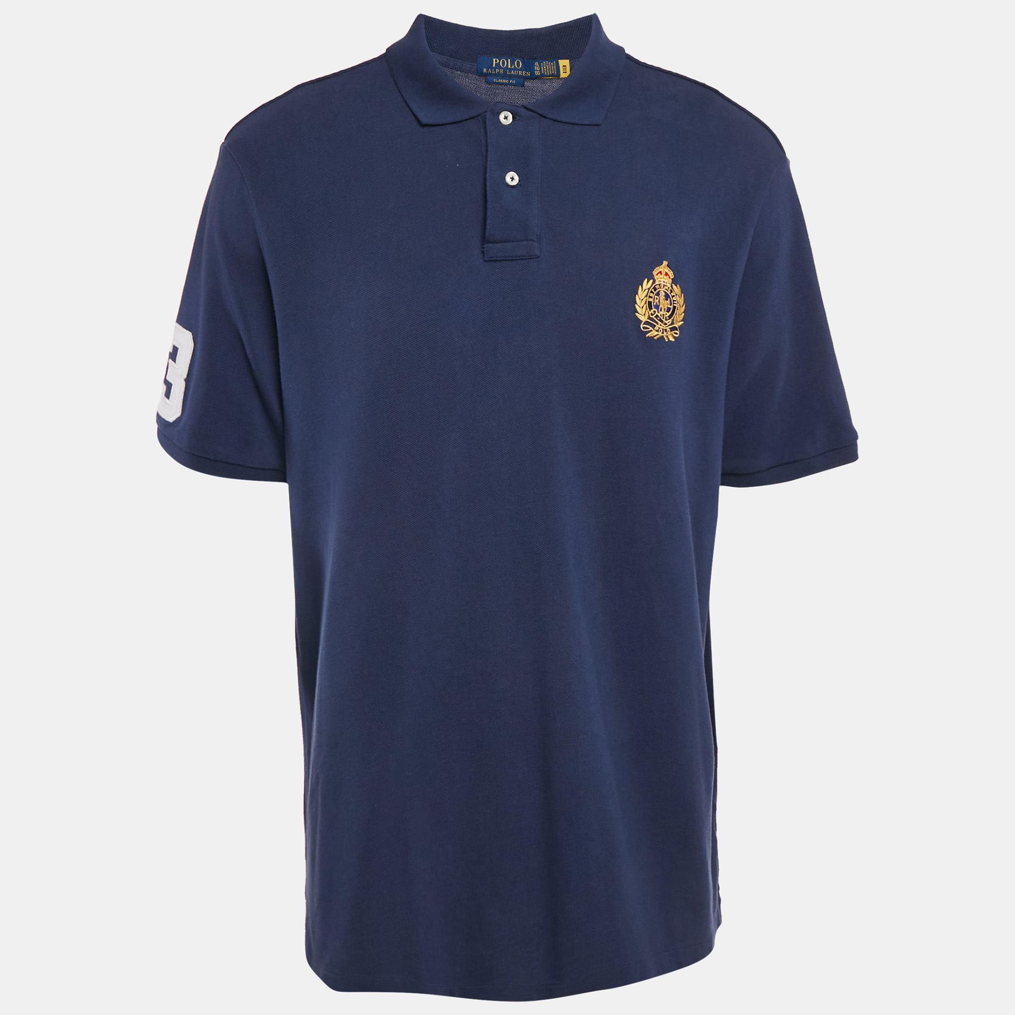 

Polo Ralph Lauren Navy Blue Embroidered Cotton Classic Fit Polo T-Shirt XL