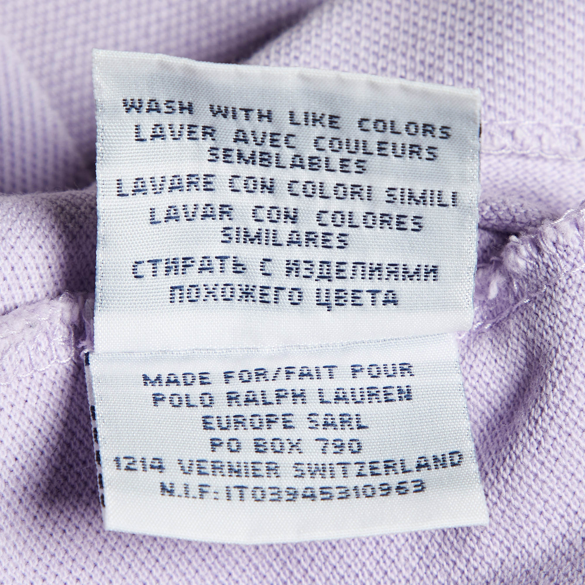 Polo Ralph Lauren Lavender Cotton Custom Fit Polo T-Shirt M 