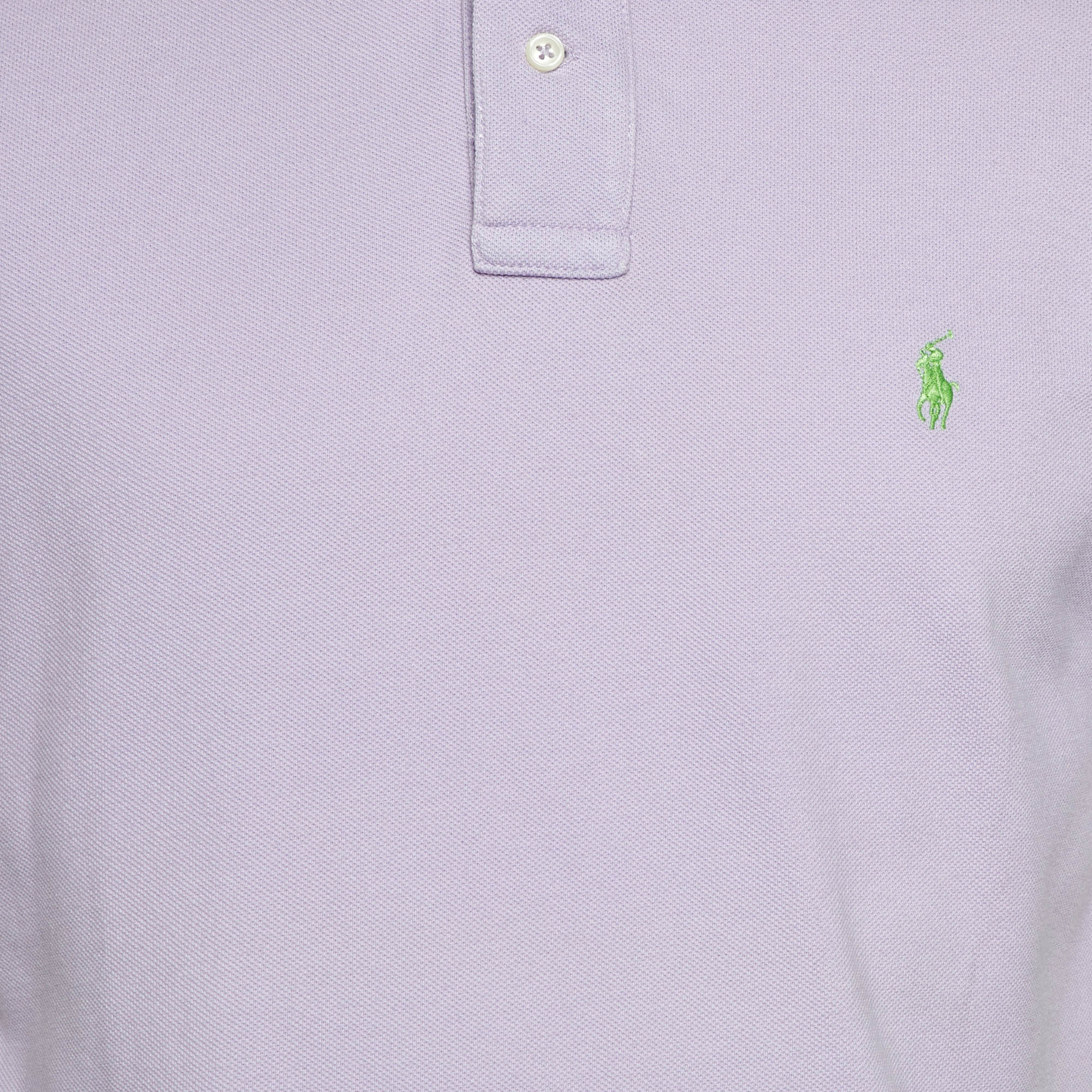 Polo Ralph Lauren Lavender Cotton Custom Fit Polo T-Shirt M 