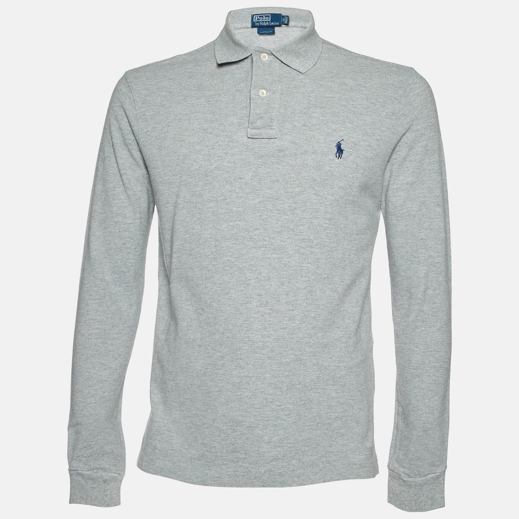 

Polo Ralph Lauren Grey Cotton Long Sleeve Polo T-Shirt M