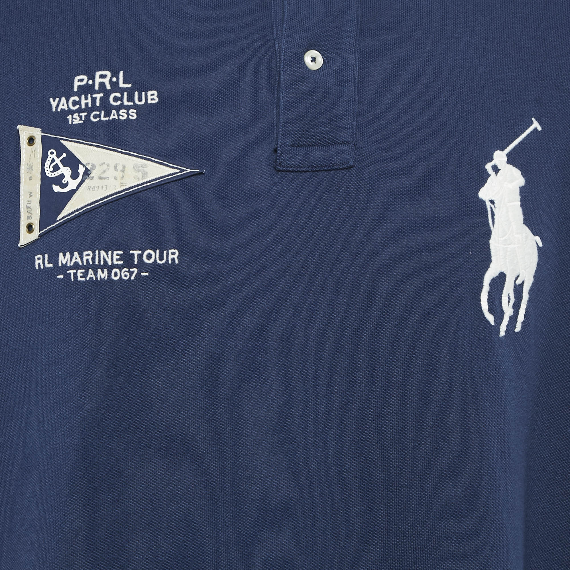 Polo Ralph Lauren Navy Blue Embroidered Polo T-Shirt XL 