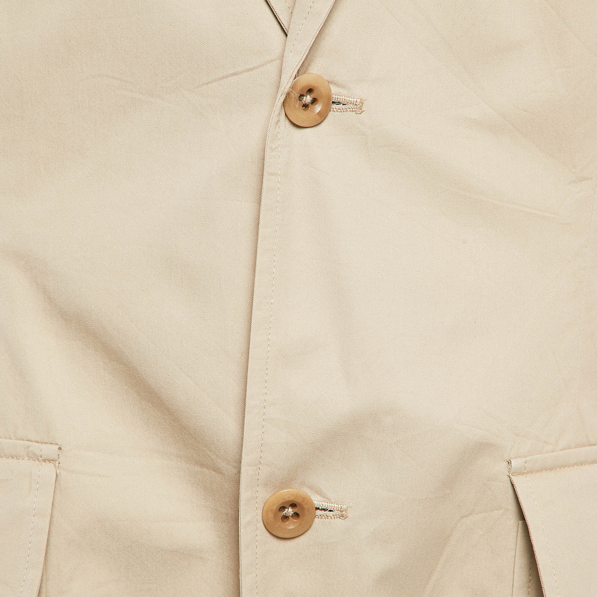 Polo Ralph Lauren Beige Cotton Single Breasted Blazer M 