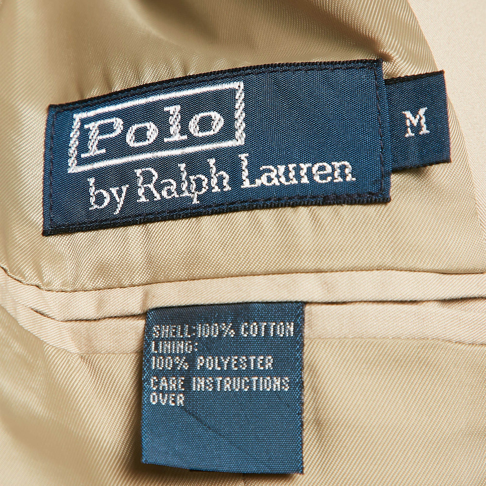 Polo Ralph Lauren Beige Cotton Single Breasted Blazer M 