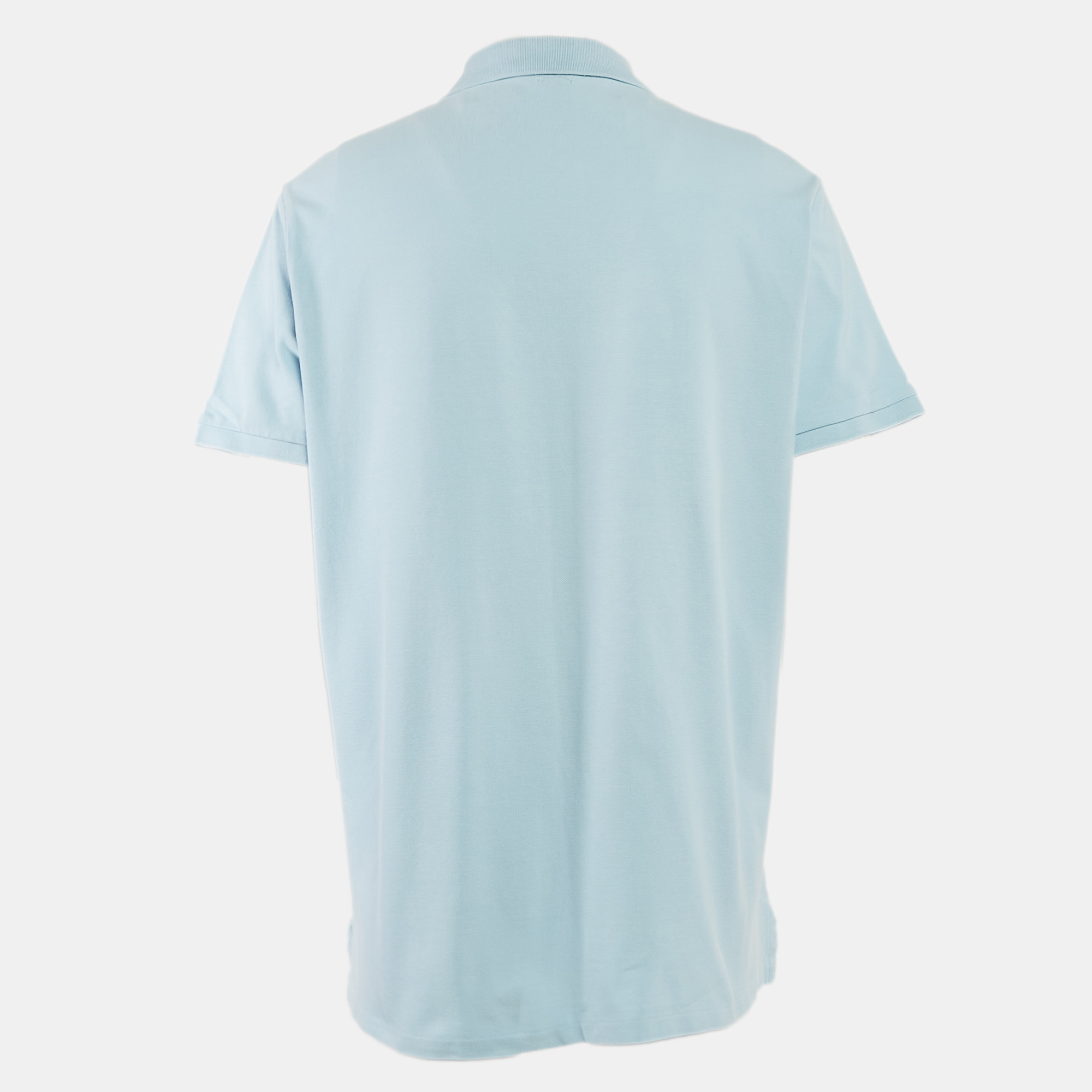 Polo Ralph Lauren Blue Logo Embroidered Cotton Pique Knit Polo T-Shirt XXL 