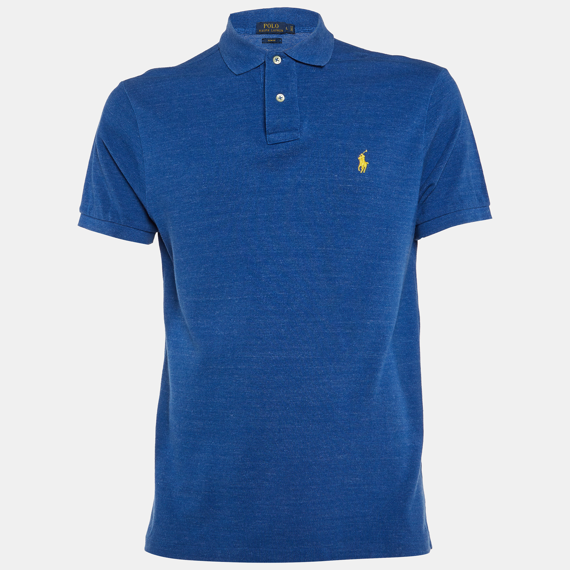 

Polo Ralph Lauren Blue Logo Embroidered Cotton Polo T-Shirt L