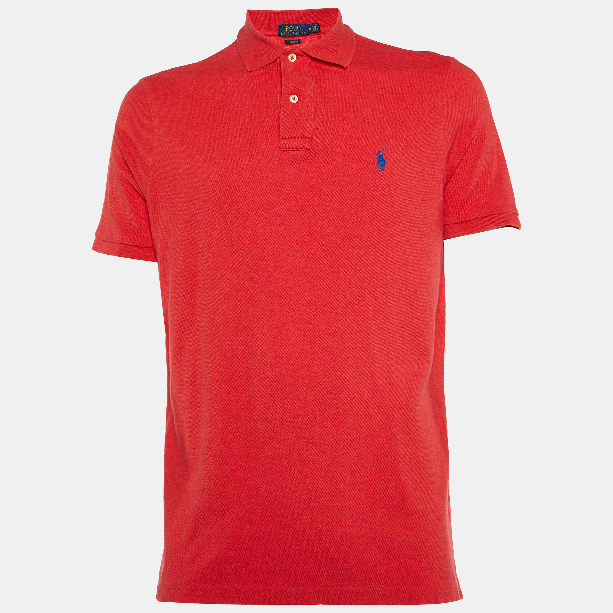 

Polo Ralph Lauren Red Logo Embroidered Cotton Slim Fit Polo T-Shirt M