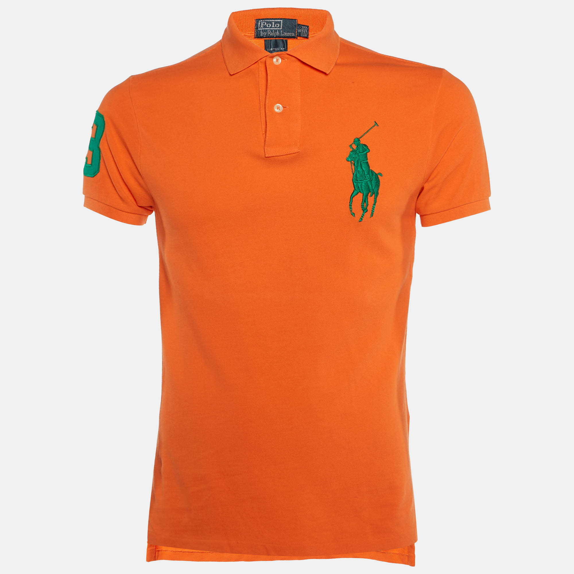 

Polo Ralph Lauren Orange Cotton Custom Fit Polo T-Shirt S