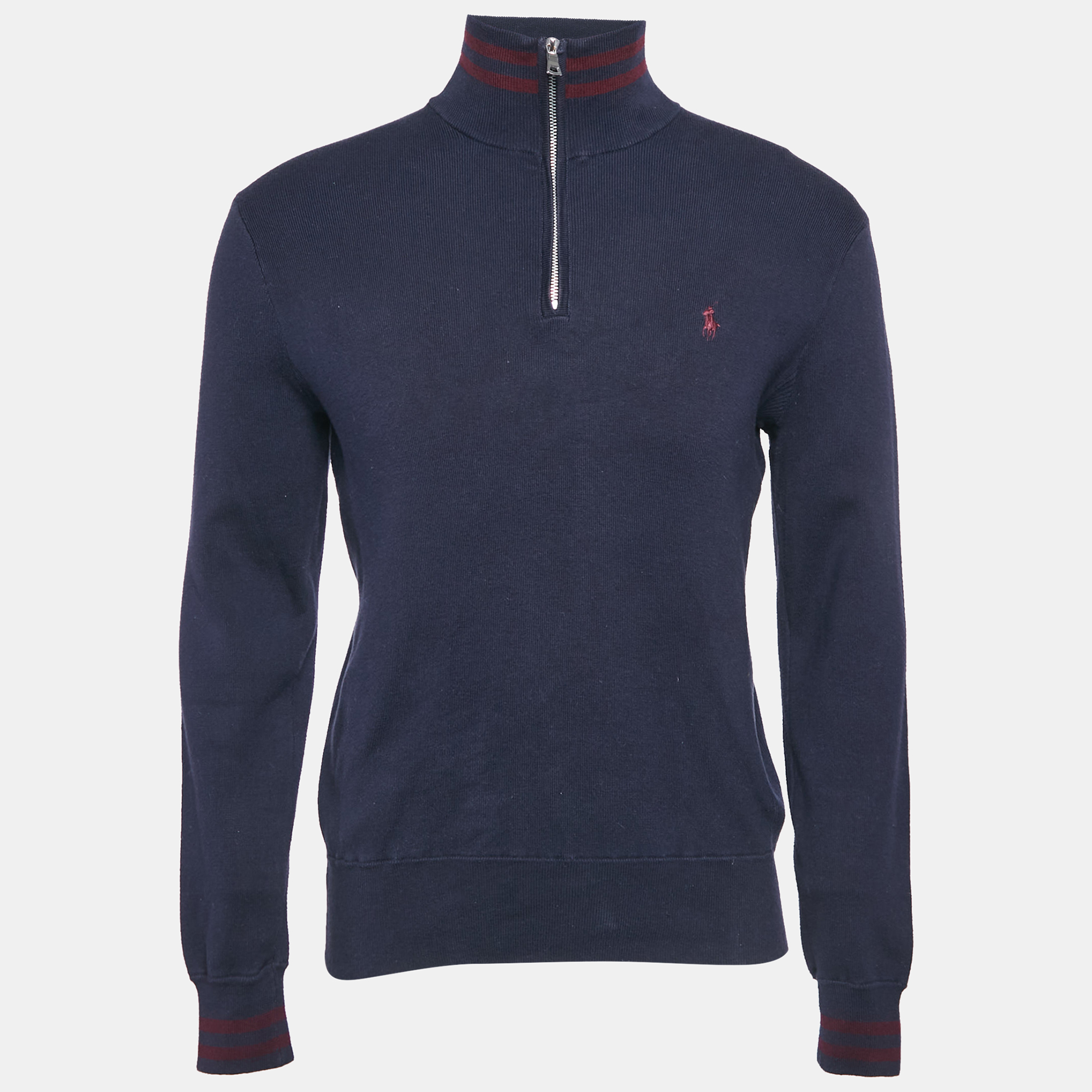 

Polo Ralph Lauren Navy Blue Cotton Knit Half-Zip Sweater M