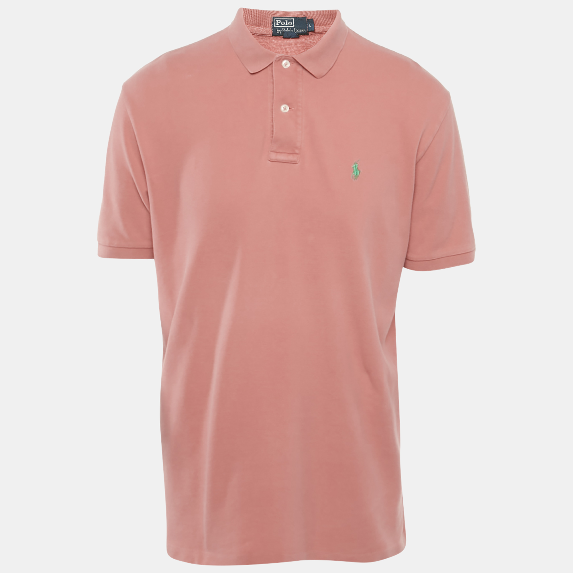 

Polo Ralph Lauren Peach/Pink Cotton Pique Polo T-Shirt L