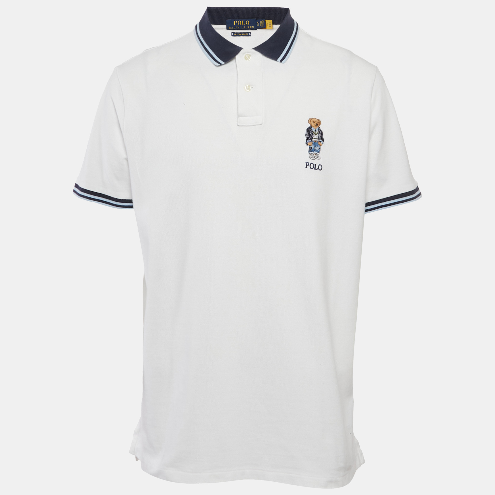 

Polo Ralph Lauren White Teddy Embroidered Pique Polo T-Shirt XL