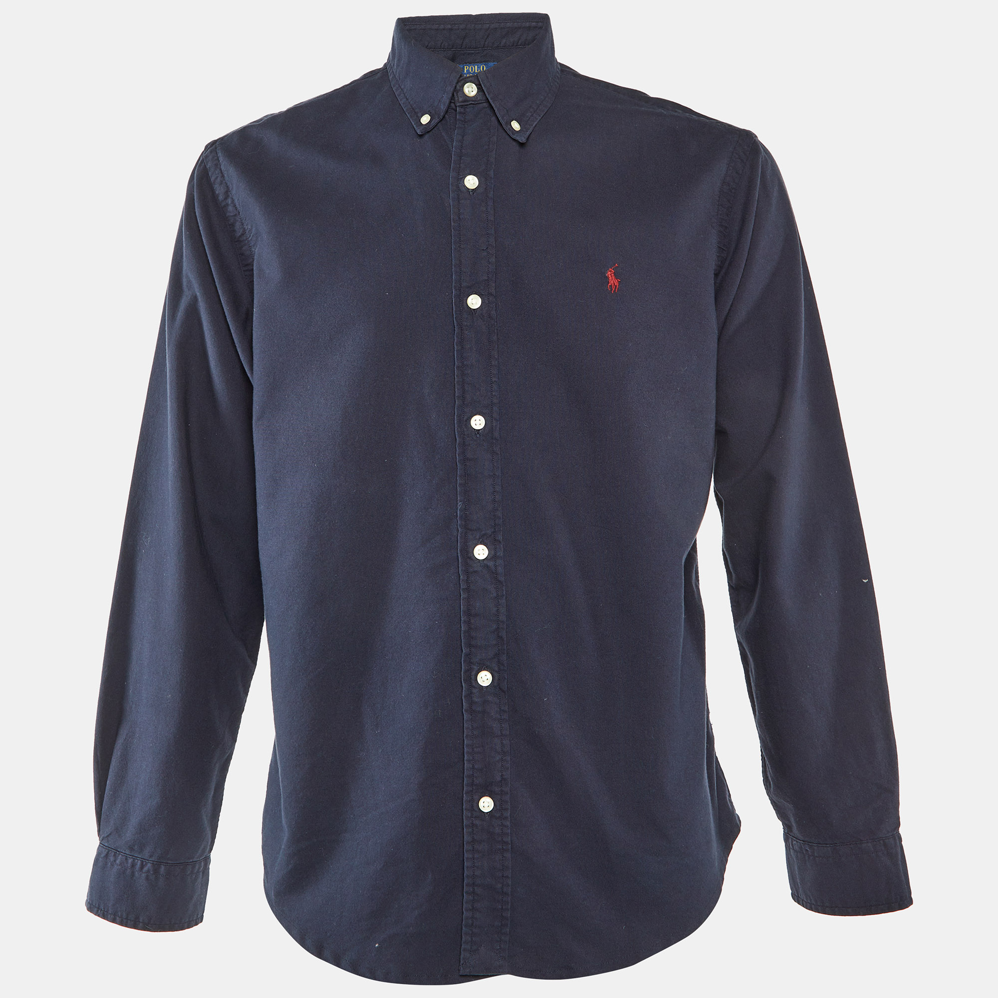 

Polo Ralph Lauren Navy Blue Cotton Custom Fit Shirt L