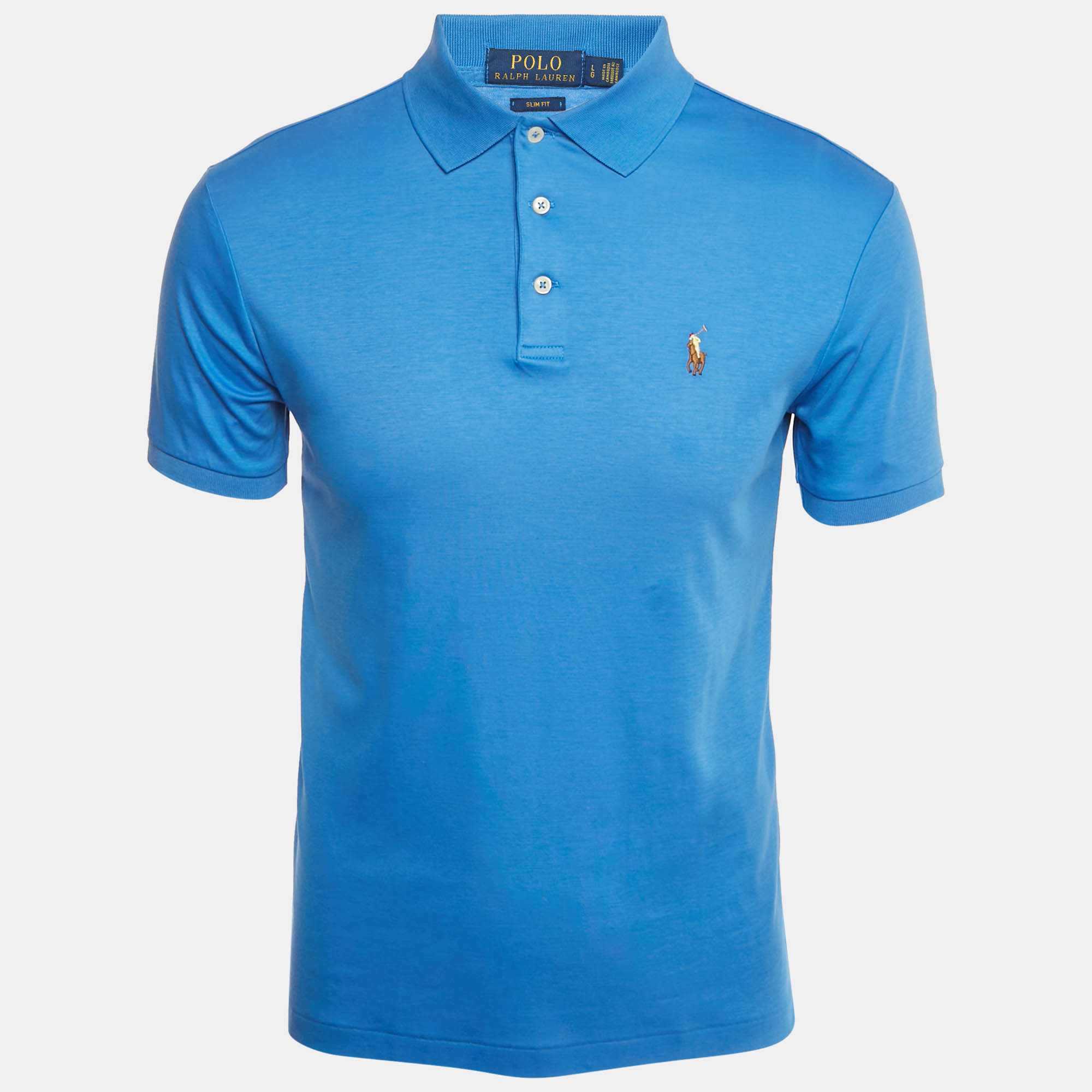 

Polo Ralph Lauren Blue Jersey Slim Fit Polo T-Shirt L