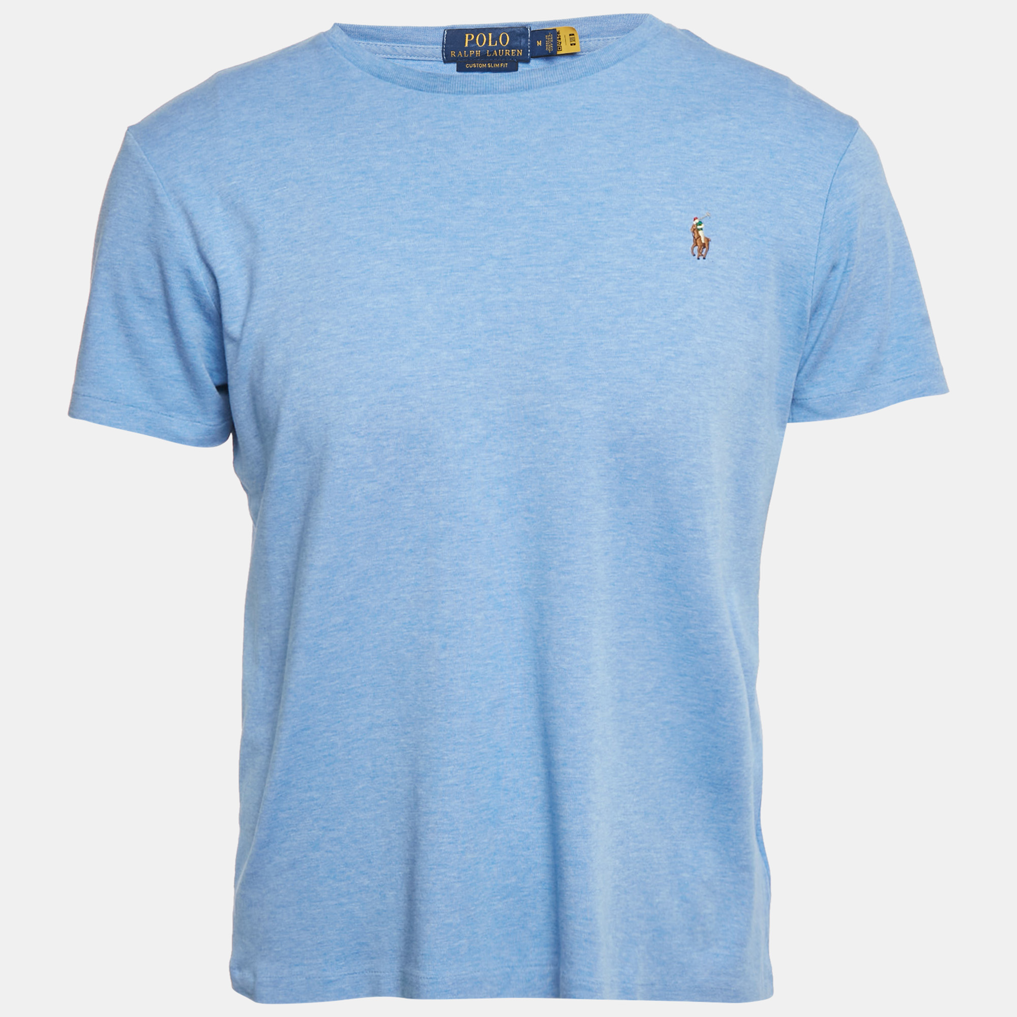 

Polo Ralph Lauren Blue Logo Embroidery Cotton Custom Slim Fit T-Shirt M