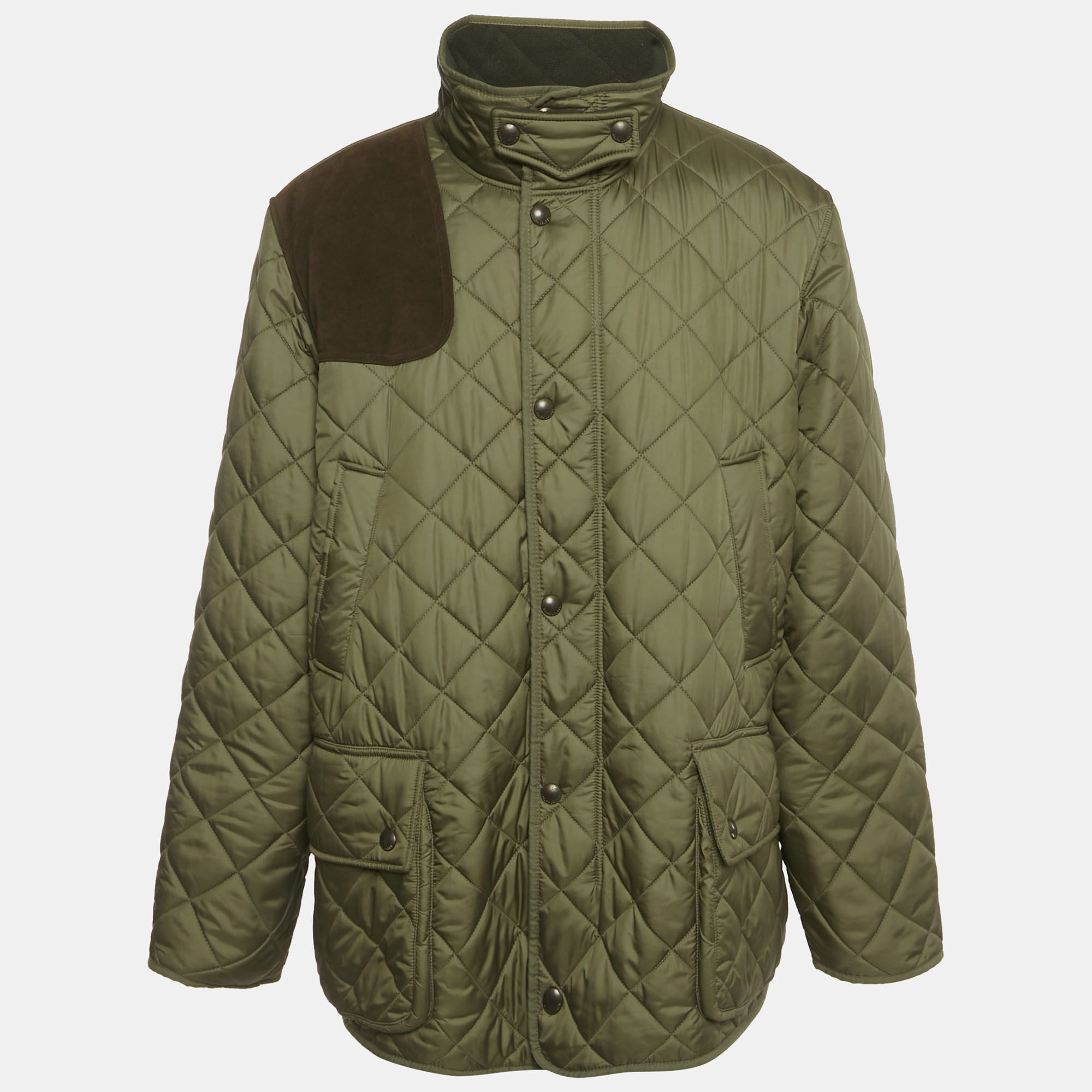 

Polo Ralph Lauren Green Suede Trim Synthetic Quilted Jacket XL