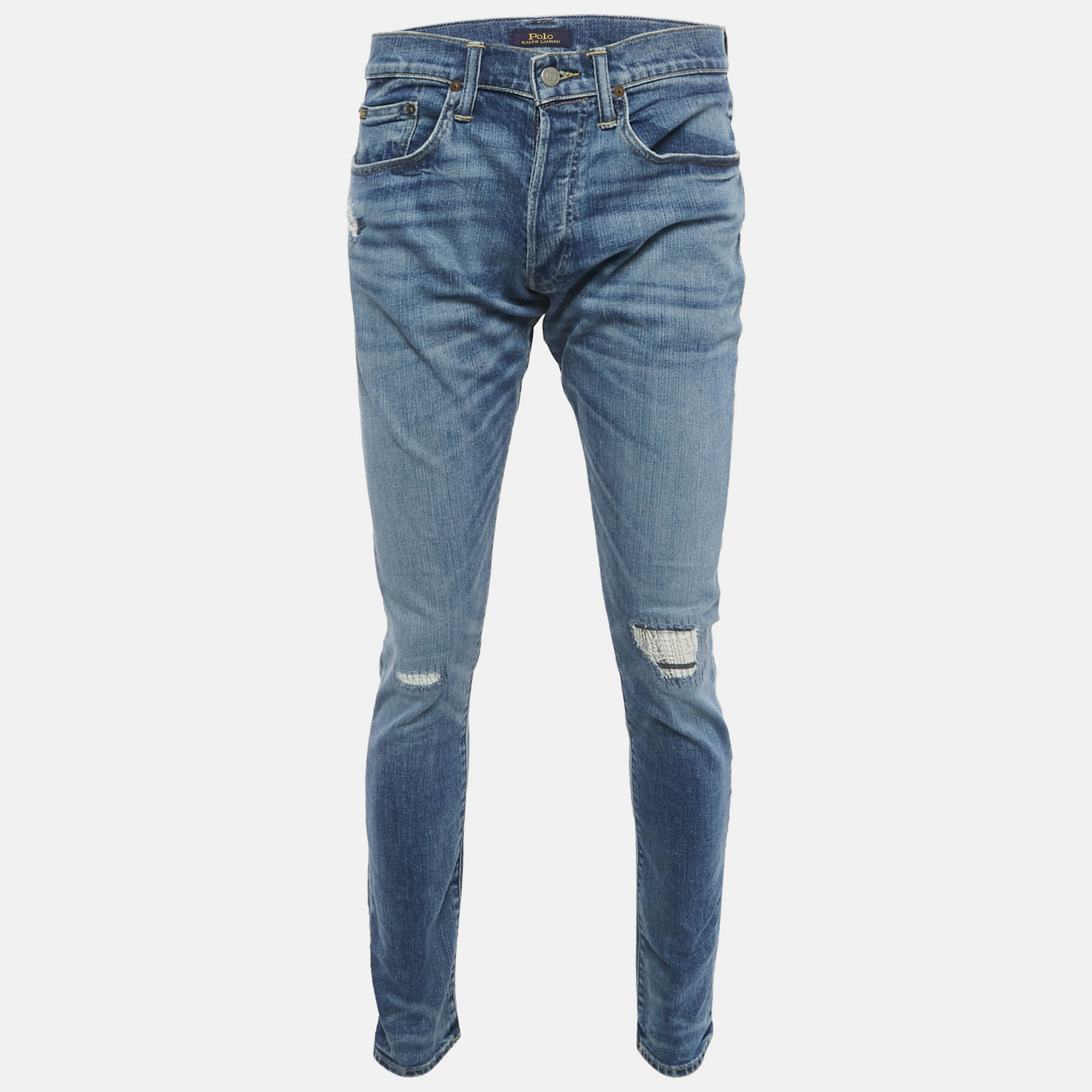

Polo Ralph Lauren Distressed Denim Slim Fit Sullivan Jeans M Waist 34", Blue