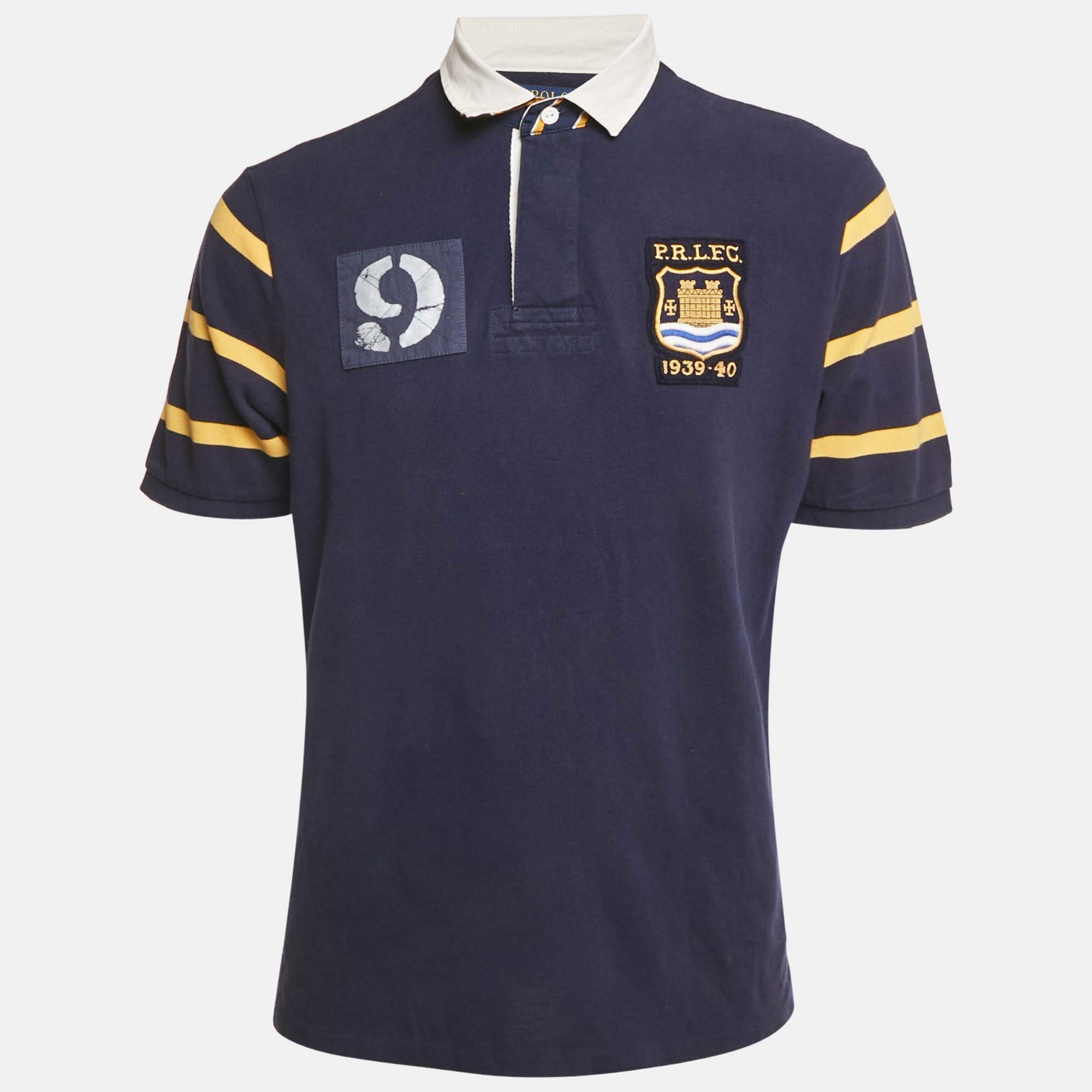 Click to view more detailed imagery on our partner's website Pre-owned Polo Ralph Lauren Blue Applique Cotton Polo T-shirt L