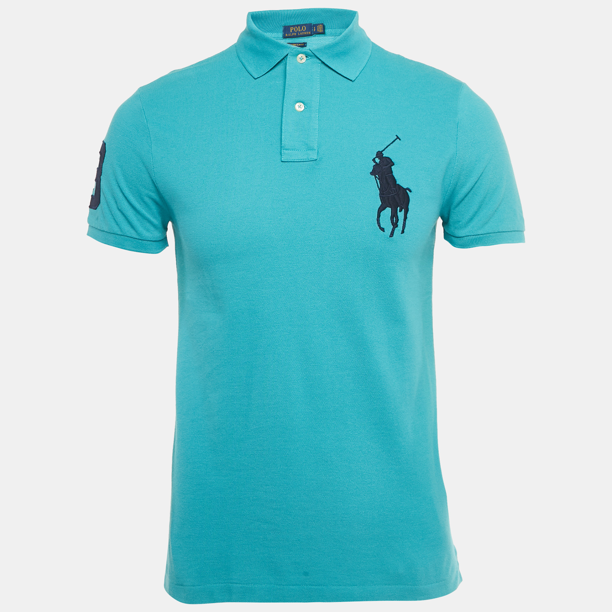 

Polo Ralph Lauren Blue Logo Embroidered Cotton Polo T-Shirt S