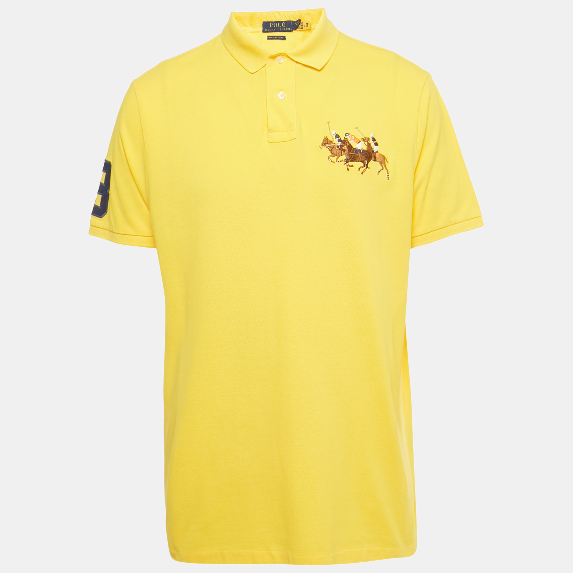 

Polo Ralph Lauren Yellow Cotton Custom Slim Fit Polo T-Shirt XL