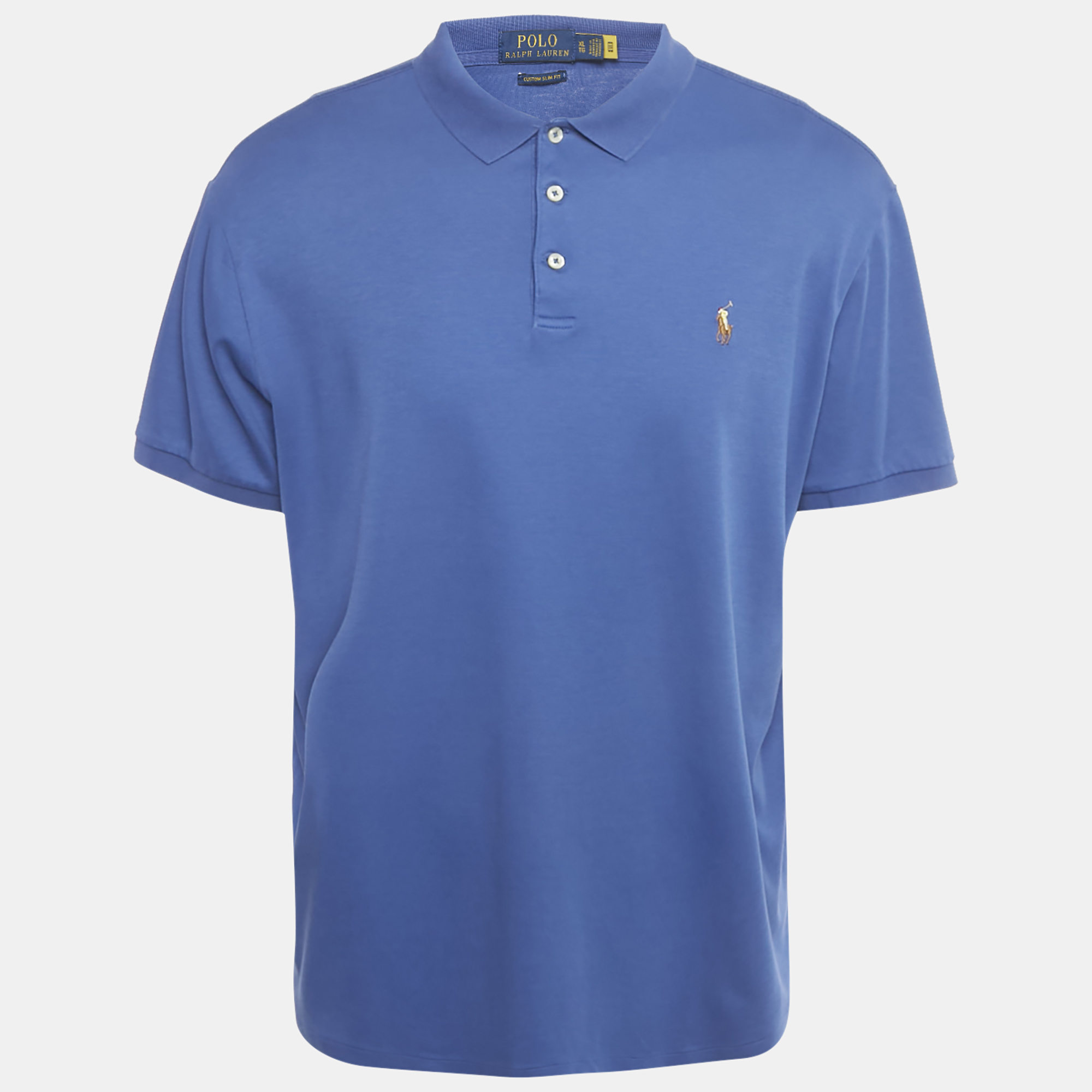 

Polo Ralph Lauren Blue Jersey Custom Slim Fit Polo T-Shirt XL