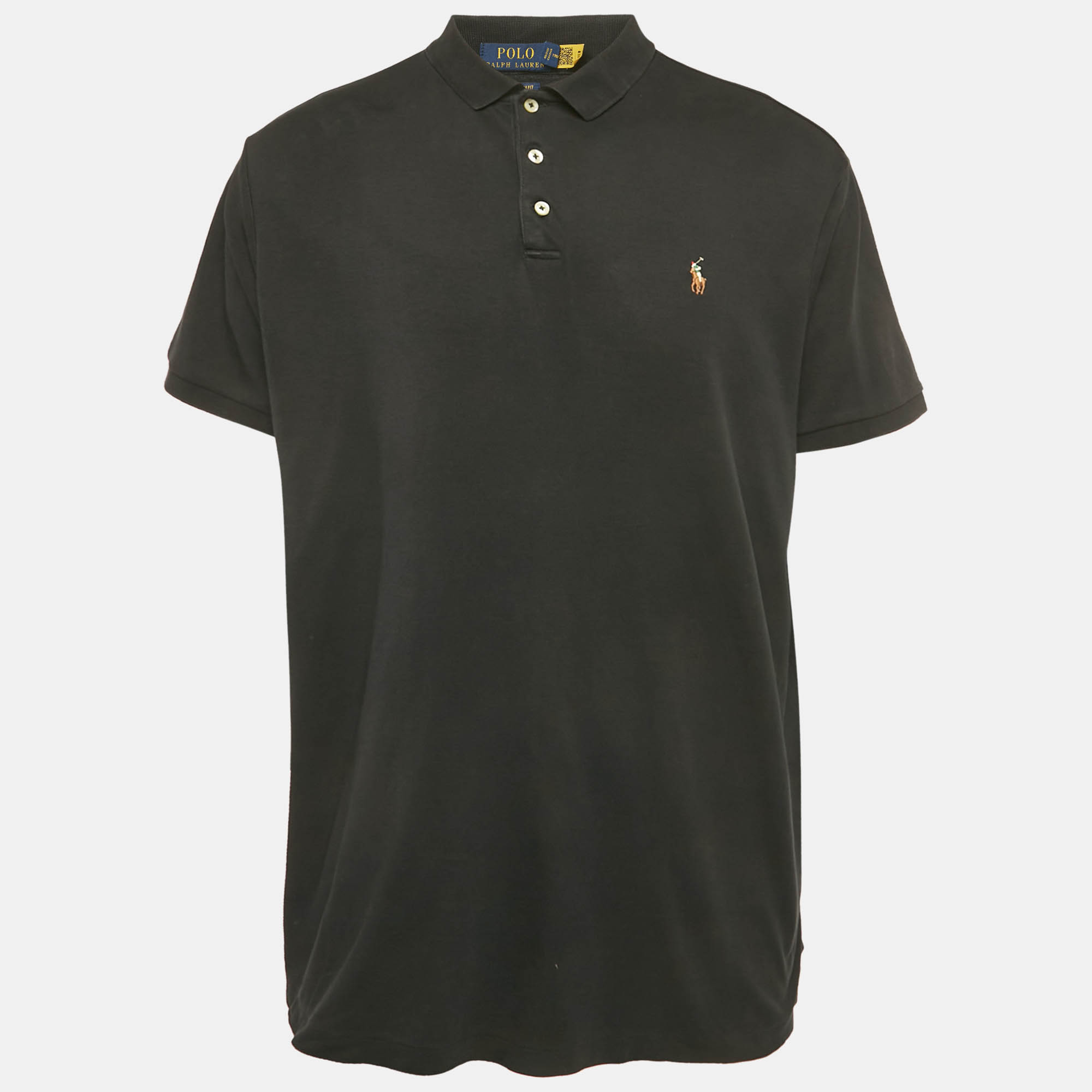 

Polo Ralph Lauren Black Logo Embroidered Cotton Polo T-Shirt XXL, Blue