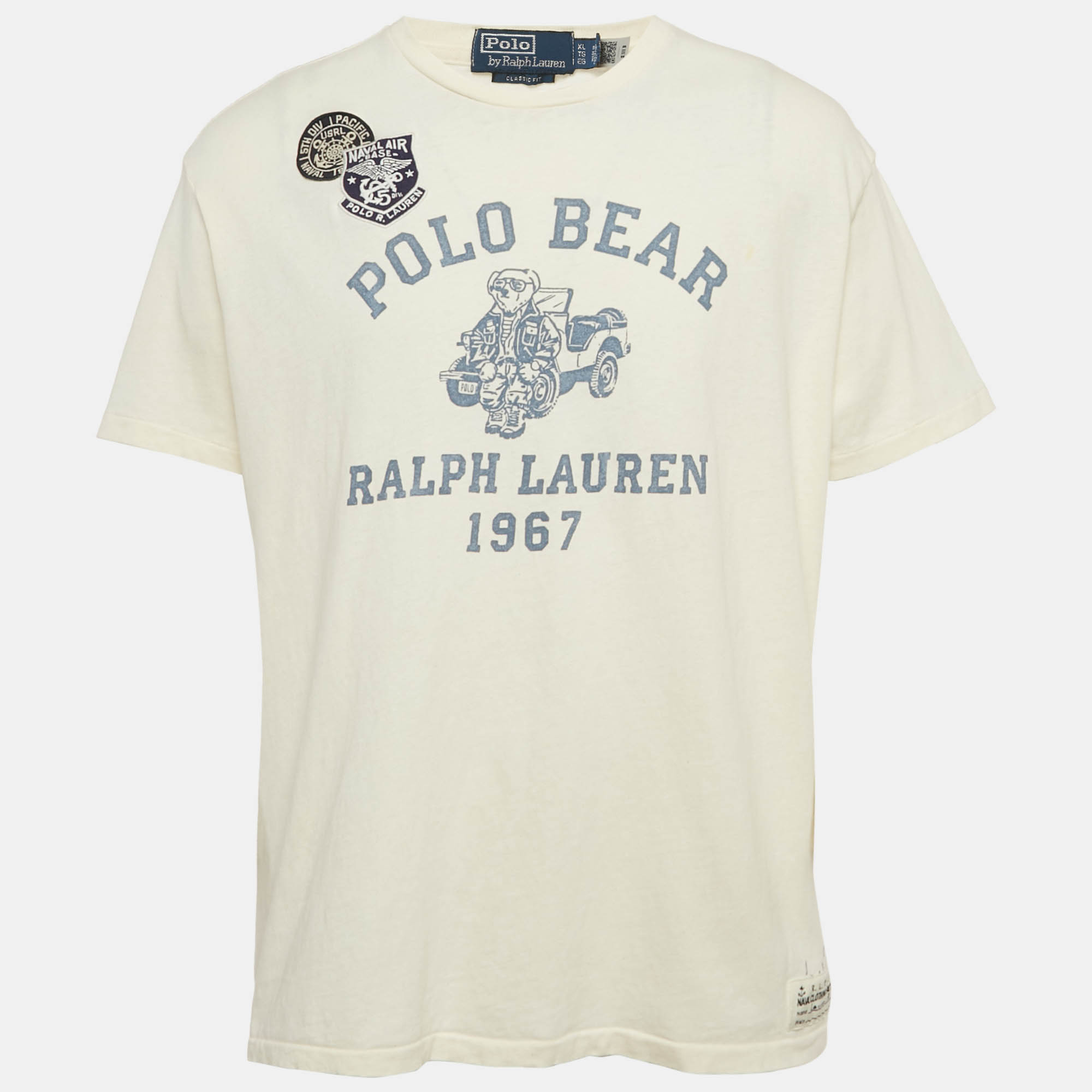 

Polo Ralph Lauren Cream Print Cotton Crew Neck T-Shirt XL