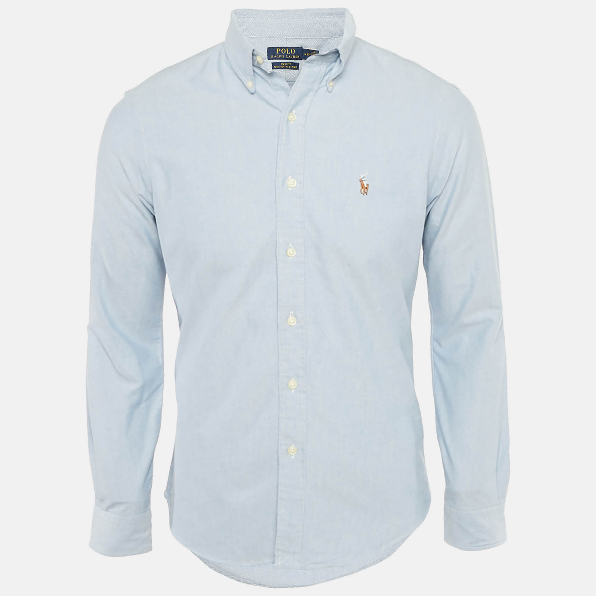 Click to view more detailed imagery on our partner's website Pre-owned Polo Ralph Lauren Blue Oxford Cotton Slim Fit Shirt M
