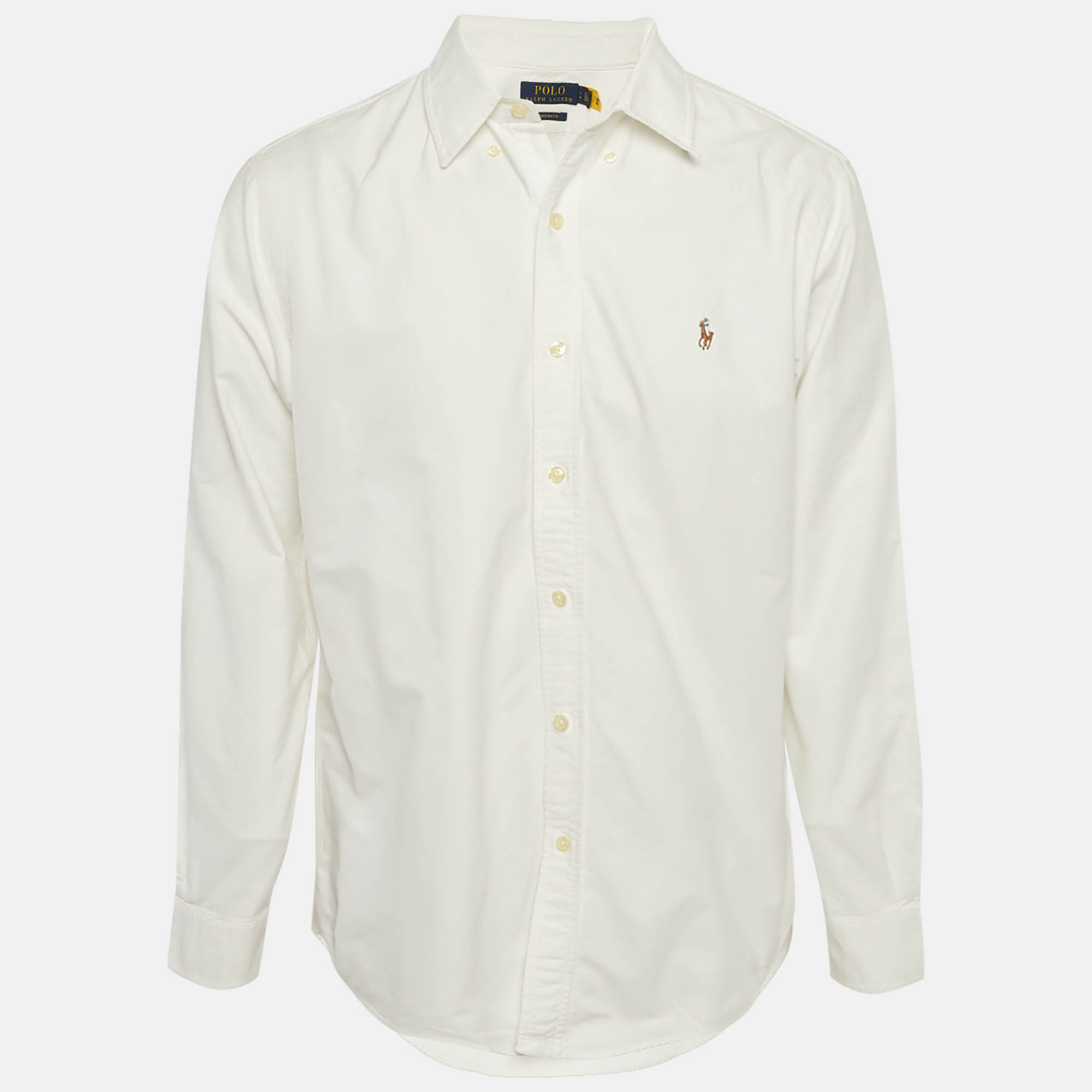 

Polo Ralph Lauren White Cotton Custom Fit Shirt L