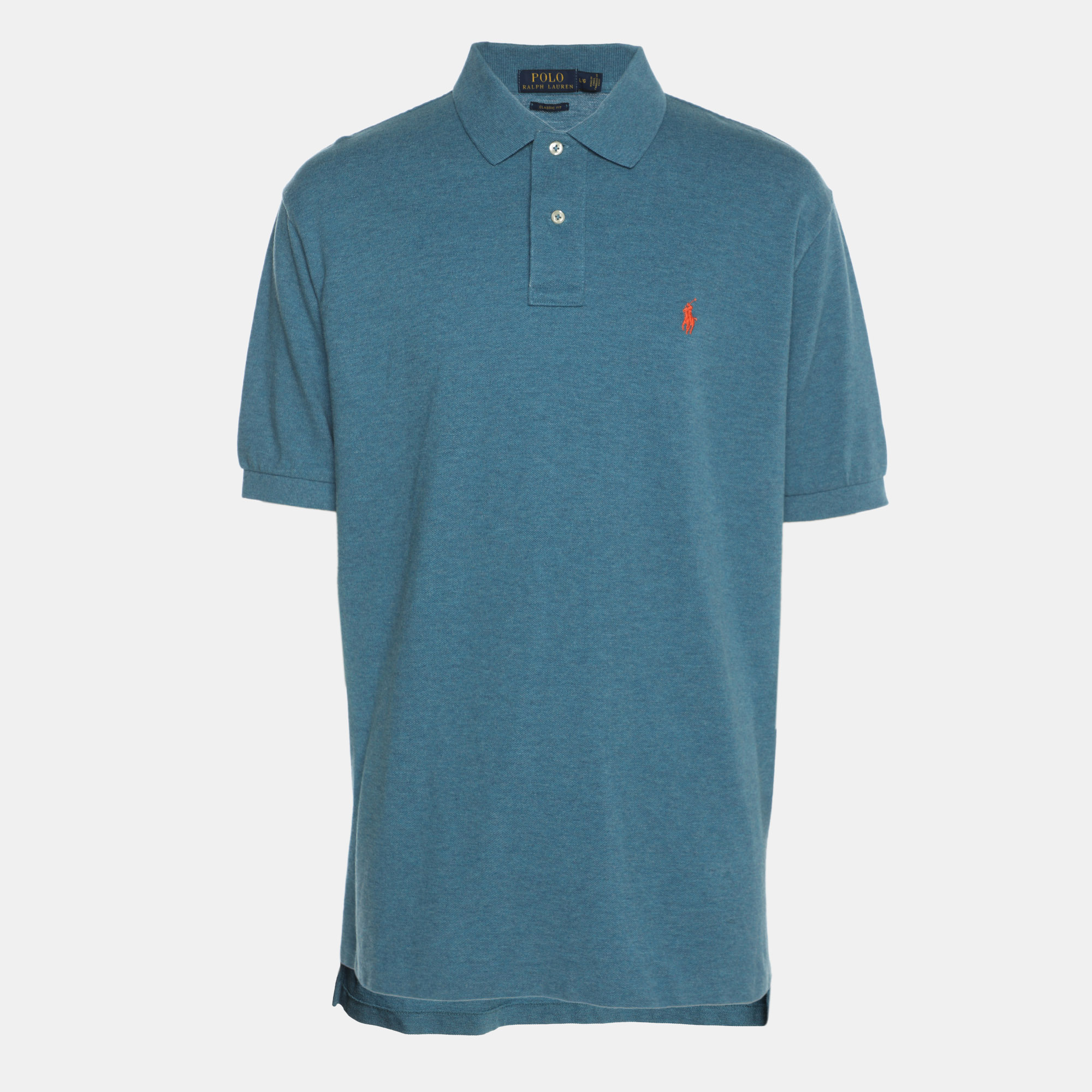 

Polo Ralph Lauren Blue Jersey Logo Applique Classic Fit Polo T-Shirt L