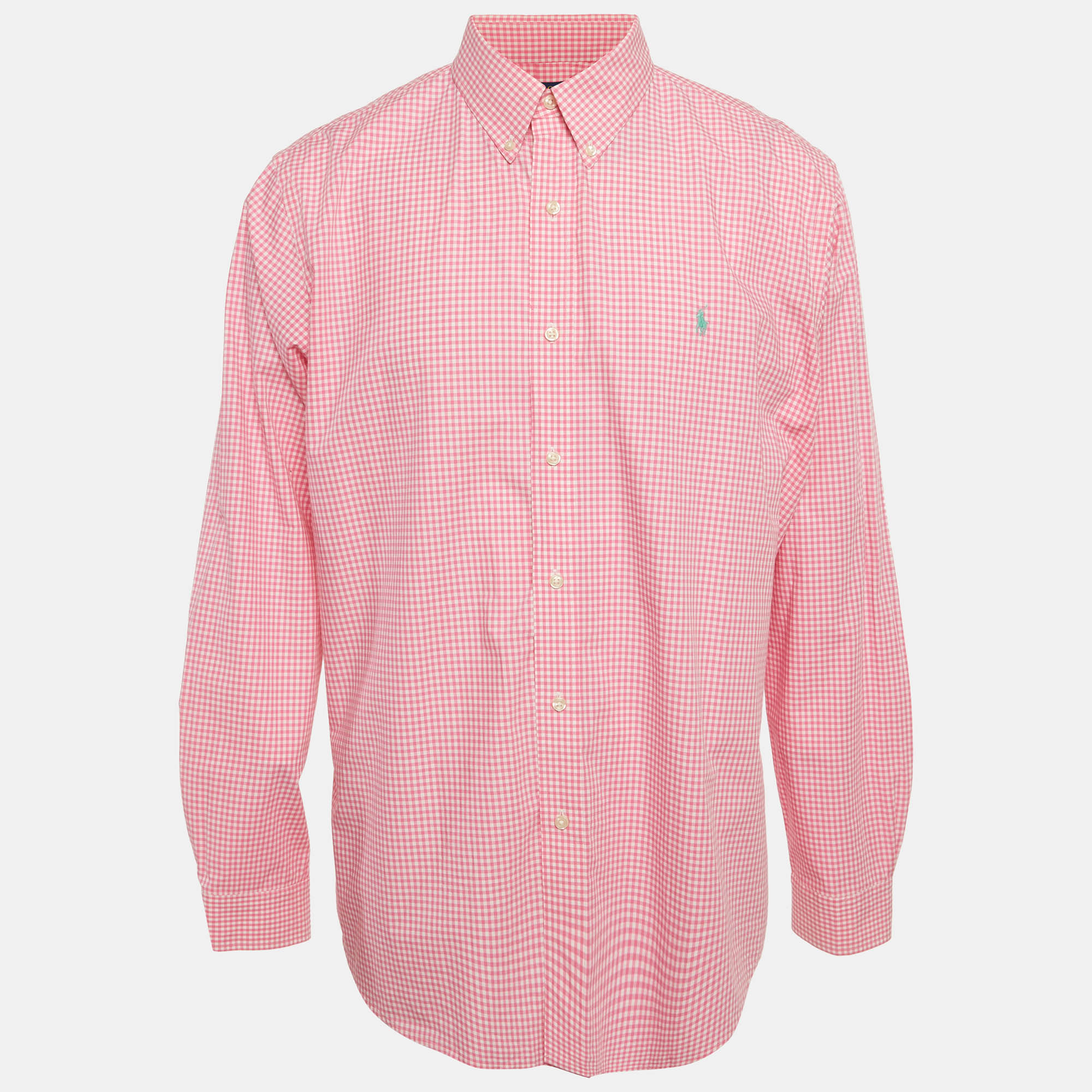 

Polo Ralph Lauren Pink Gingham Cotton Classic Fit Shirt XL