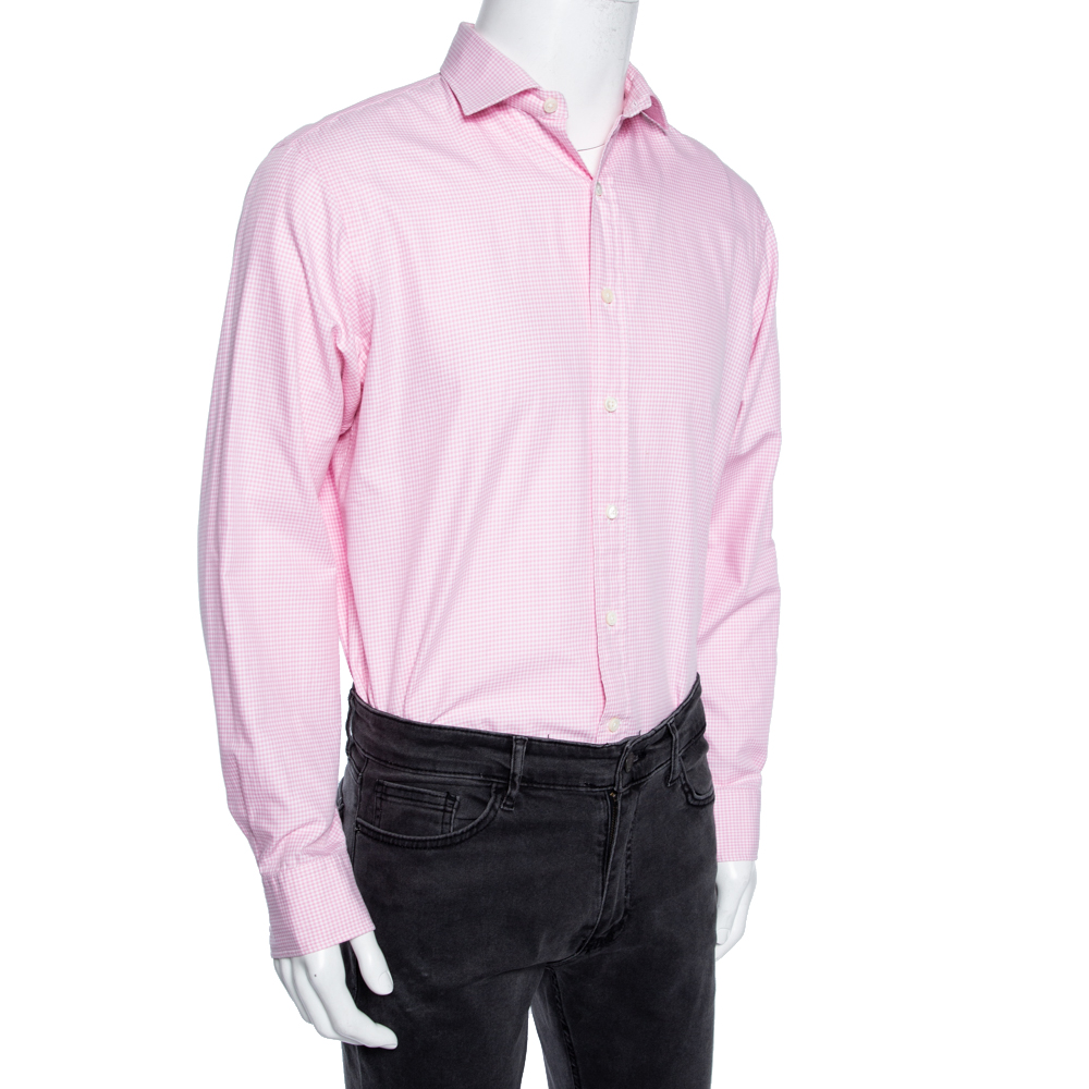 

Polo Ralph Lauren Pink Gingham Checkered Cotton Custom Fit Shirt