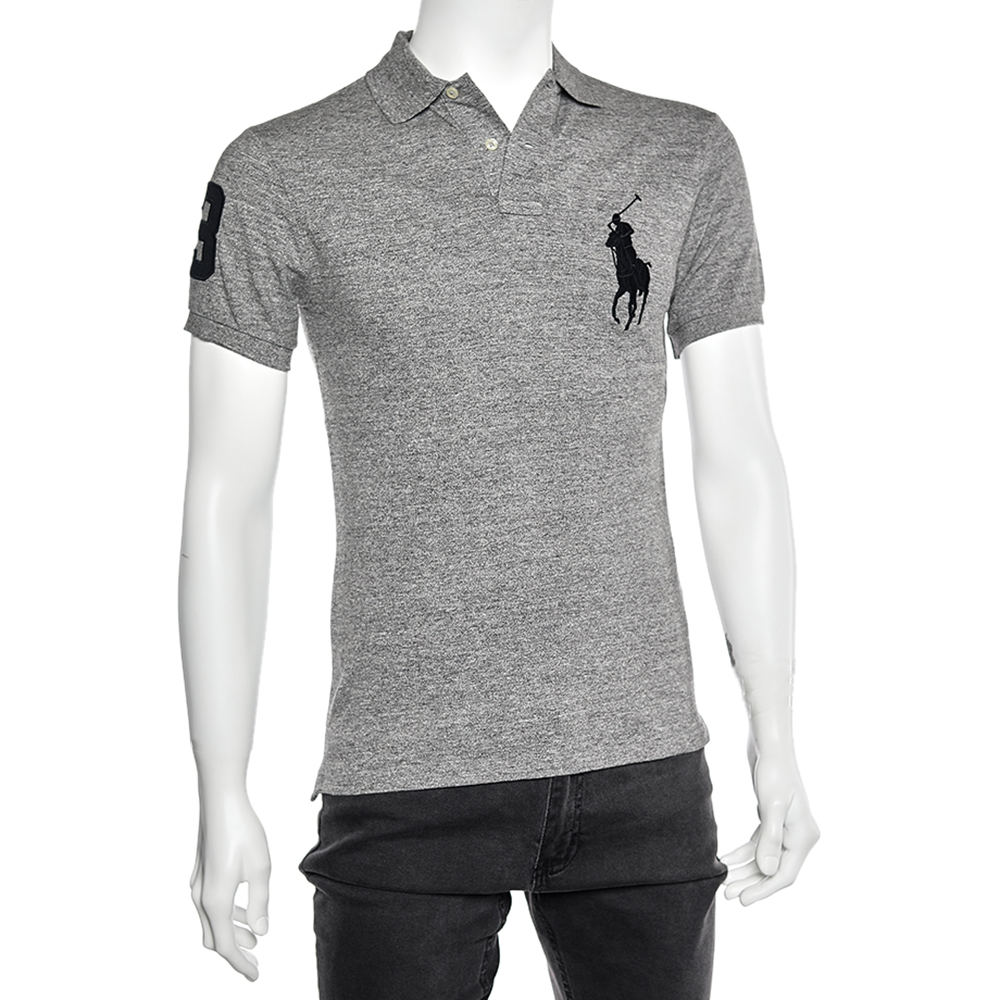 

Polo Ralph Lauren Grey Cotton Pique Summer Classic Slim Fit Polo T-Shirt