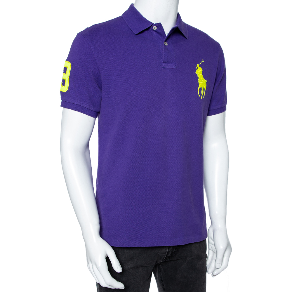 

Polo Ralph Lauren Purple Cotton Pique Slim Fit Polo T-Shirt