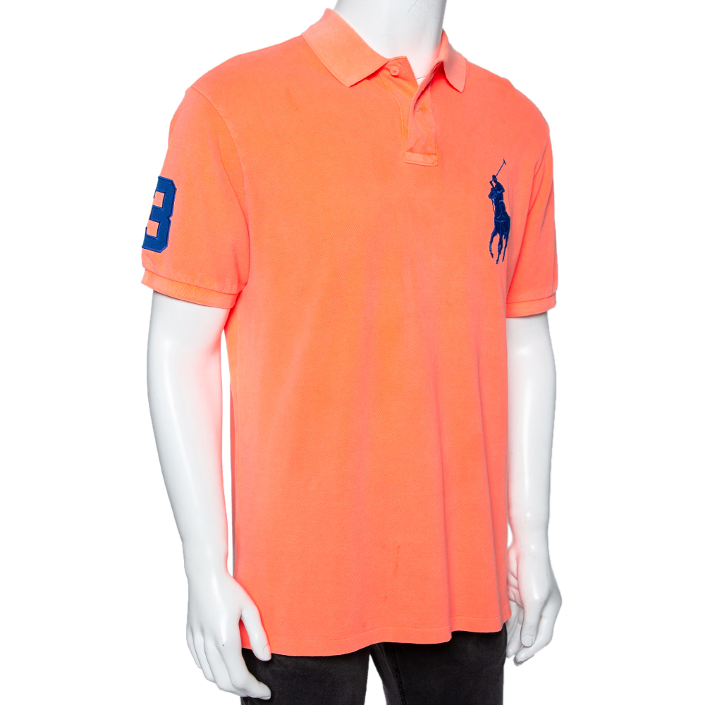 

Polo Ralph Lauren Neon Orange Cotton Pique Slim Fit Polo T-Shirt