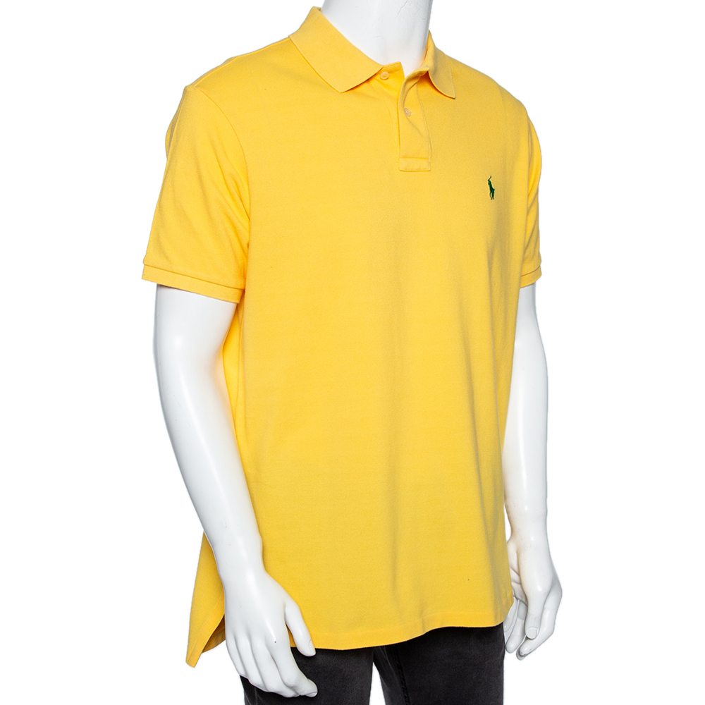 

Polo Ralph Lauren Yellow Cotton Pique Custom Fit Polo T-Shirt