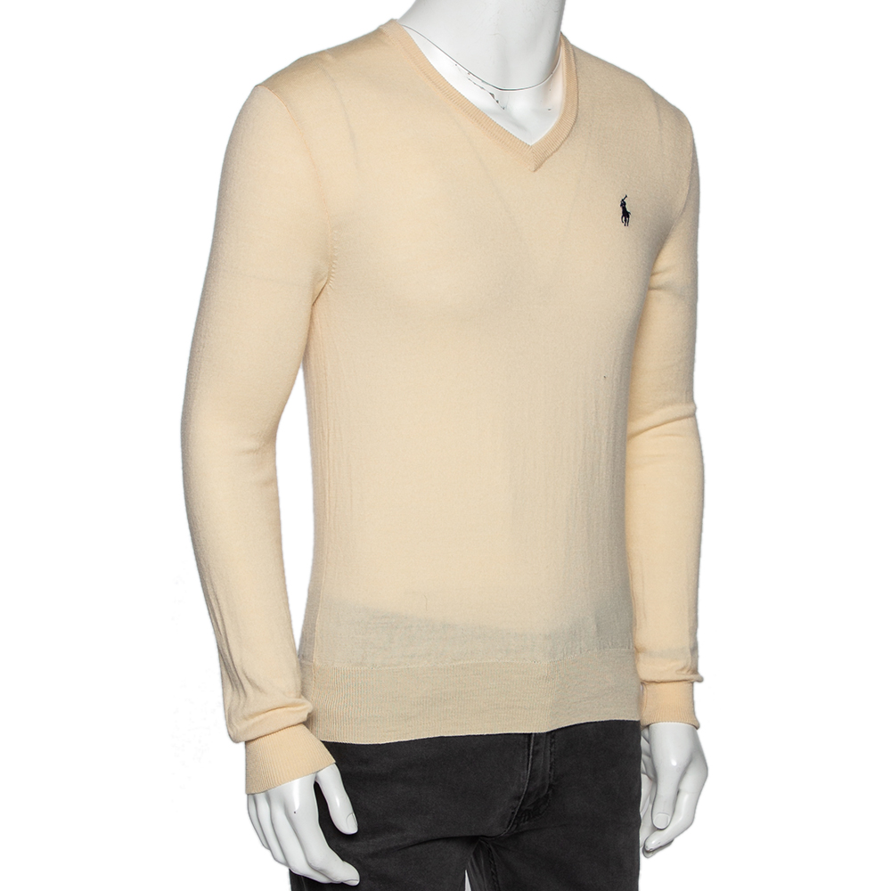

Polo Ralph Lauren Cream Wool V-Neck Sweater
