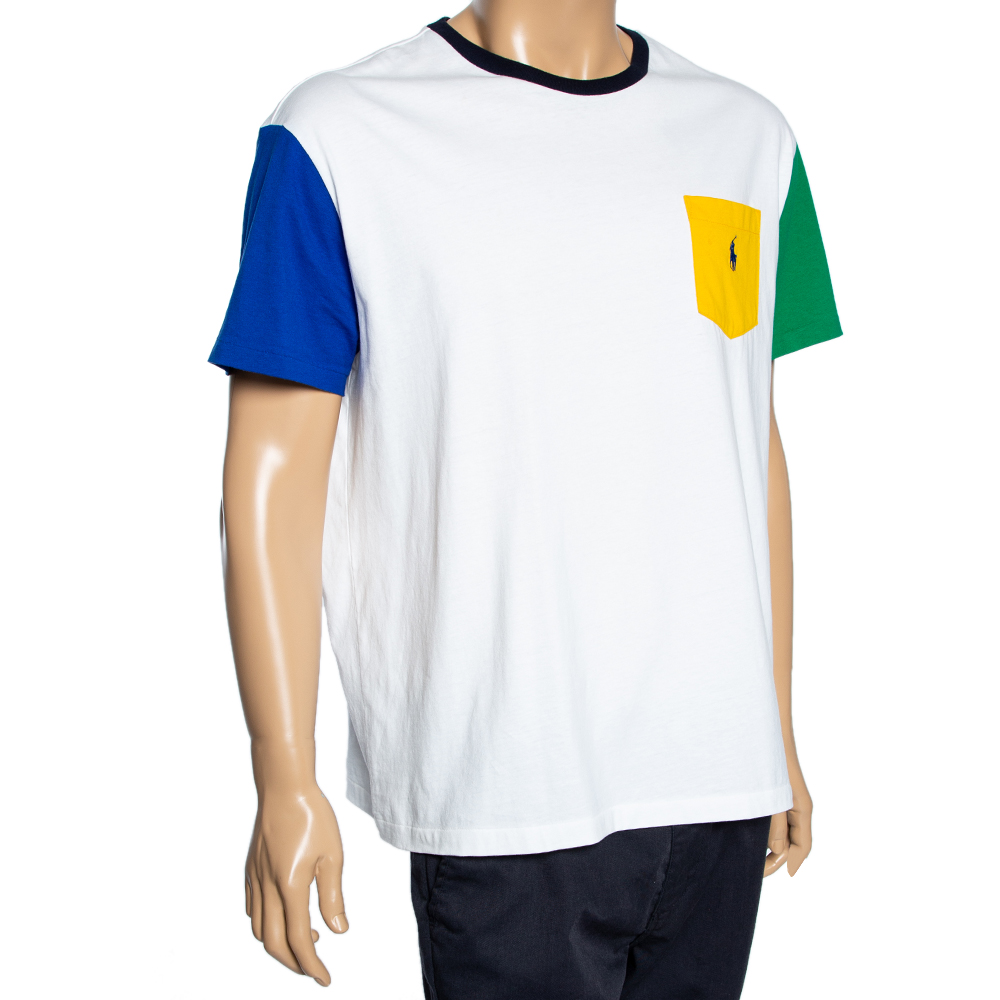 

Polo Ralph Lauren Colorblock Cotton Classic Fit Short Sleeve T-Shirt, White