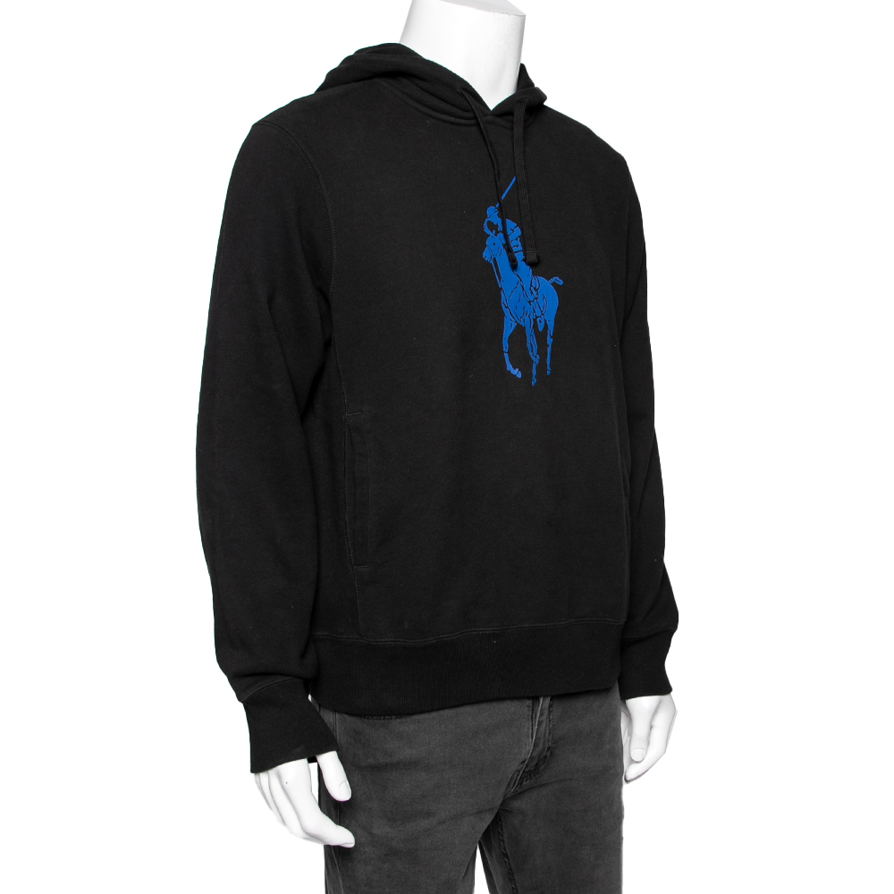 

Polo Ralph Lauren Black Logo Printed Cotton Long Sleeve Hoodie