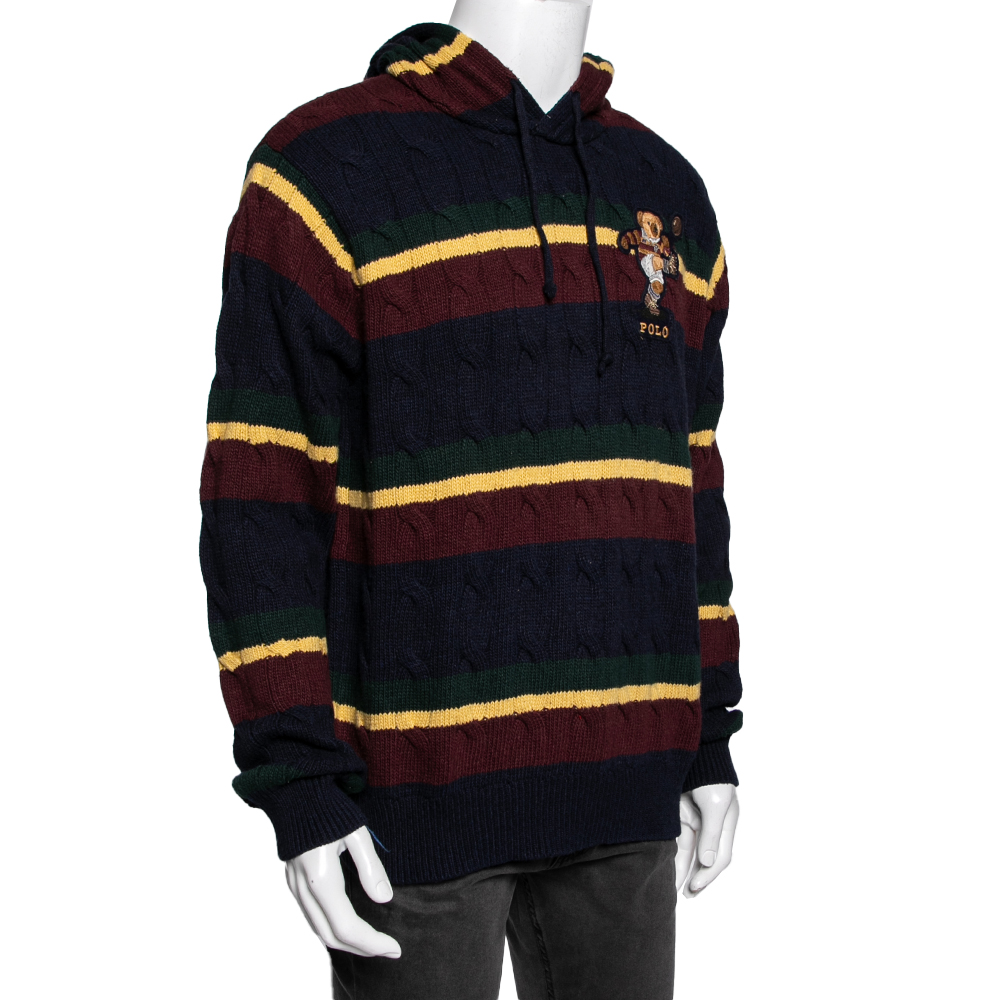 

Polo Ralph Lauren Multicolor Rugby Bear Knitted Hoodie