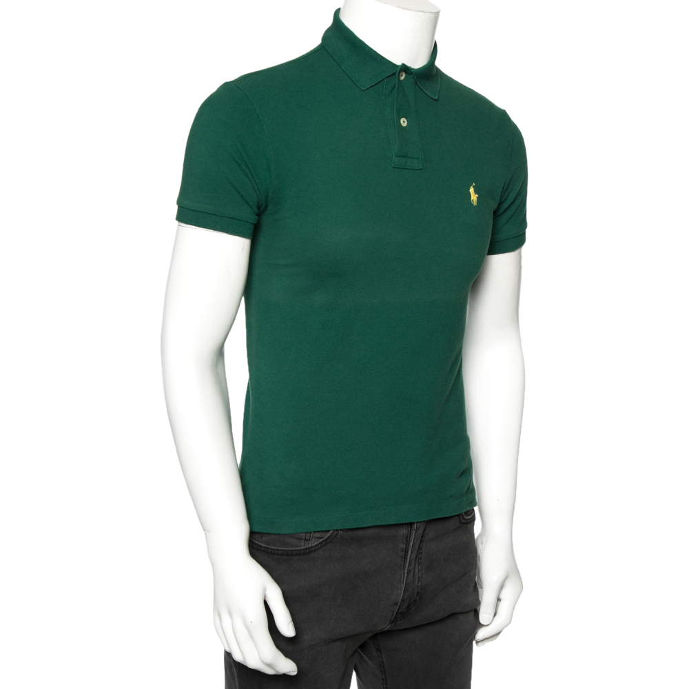 

Polo Ralph Lauren Green Cotton Pique Slim Fit Polo T-shirt