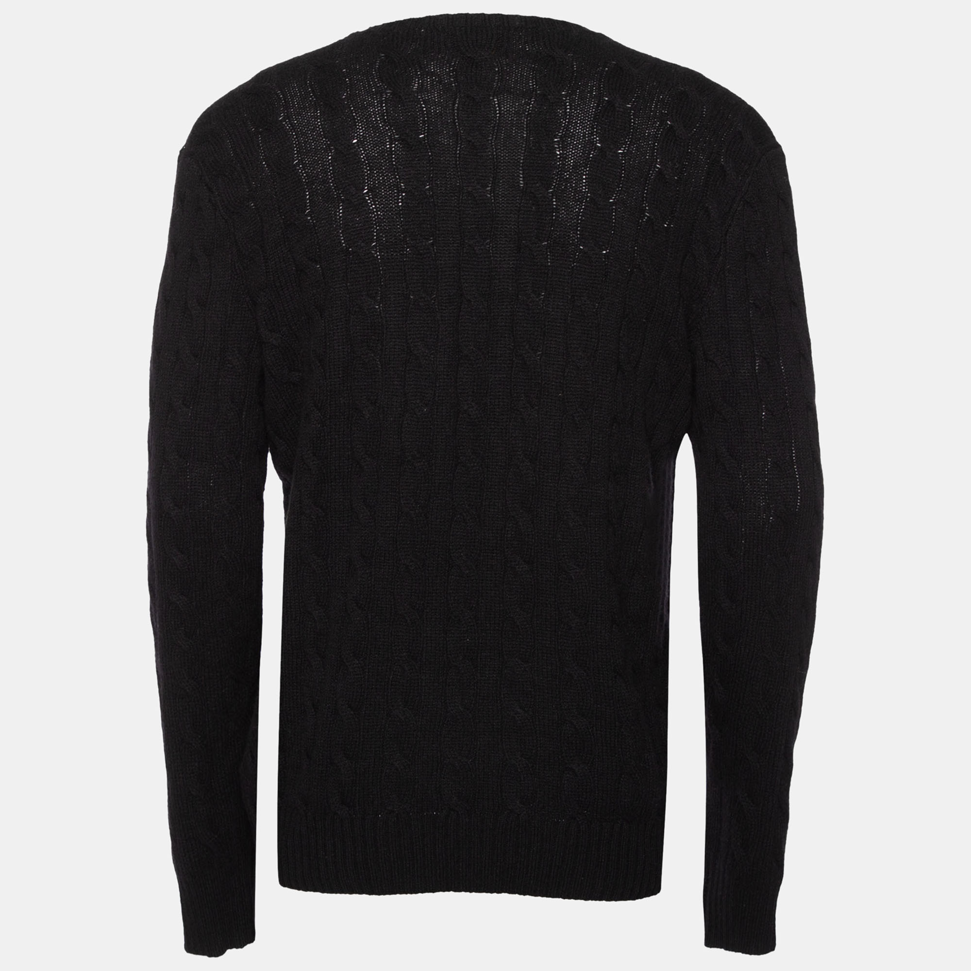 

Polo Ralph Lauren Black Cable Knit Wool Sweater