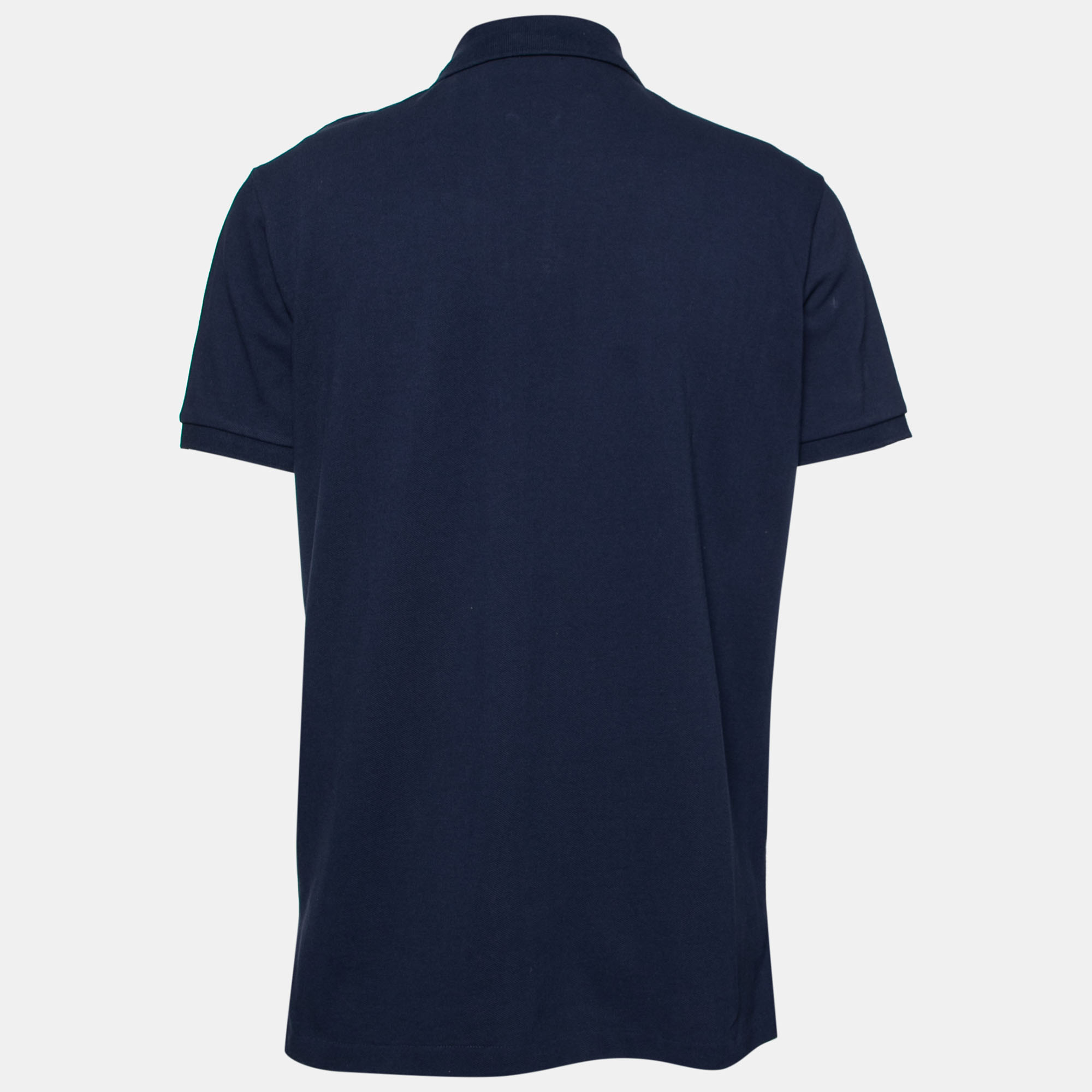 

Polo Ralph Lauren Navy Blue Cotton Bear Embroidered Polo T-Shirt