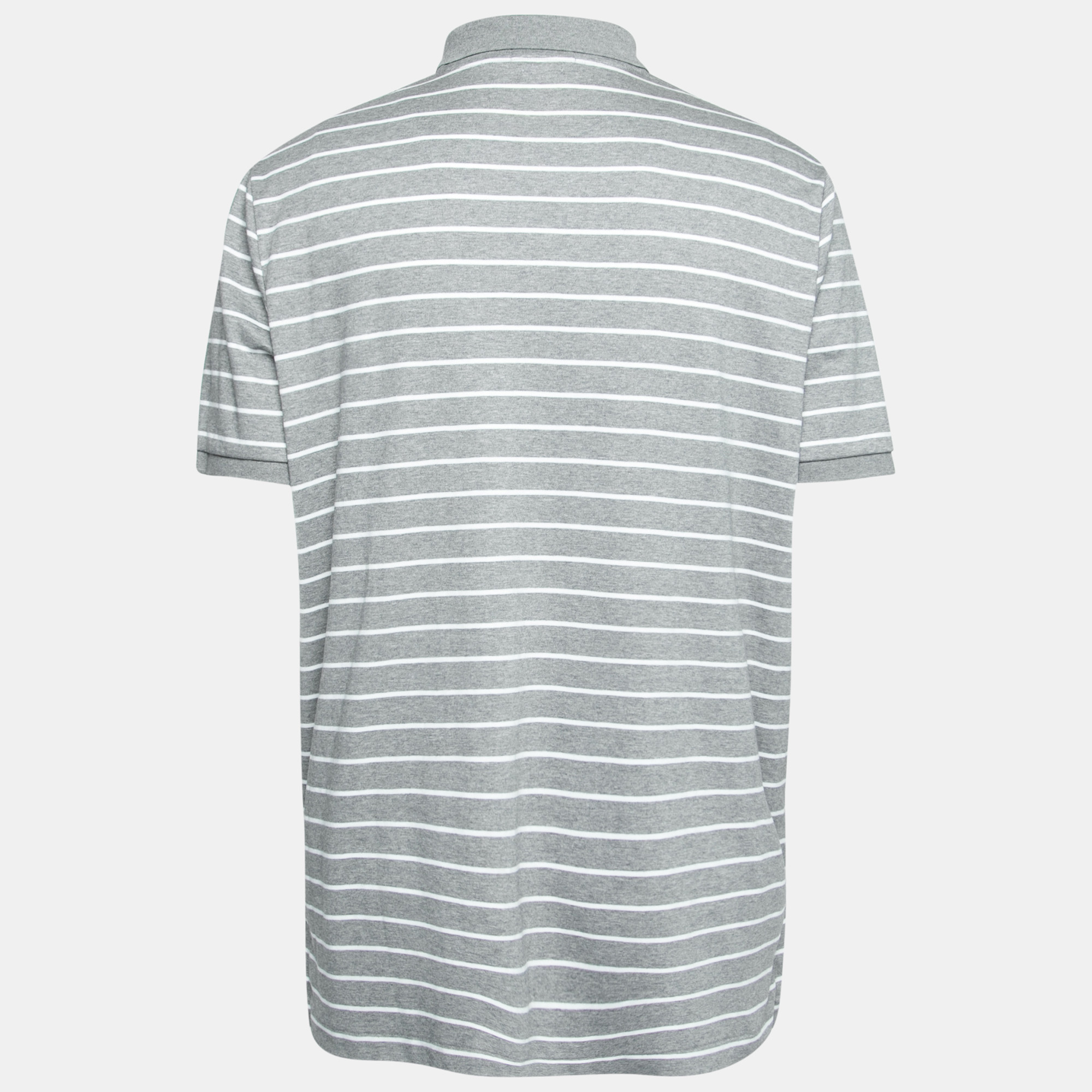 

Polo Ralph Lauren Grey and White Stripped Cotton Polo T-Shirts