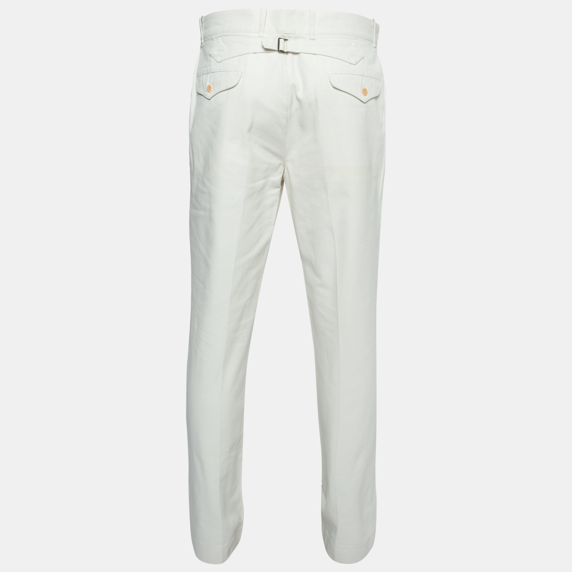 

Polo Ralph Lauren Cream Cotton Canvas Trousers Waist 34