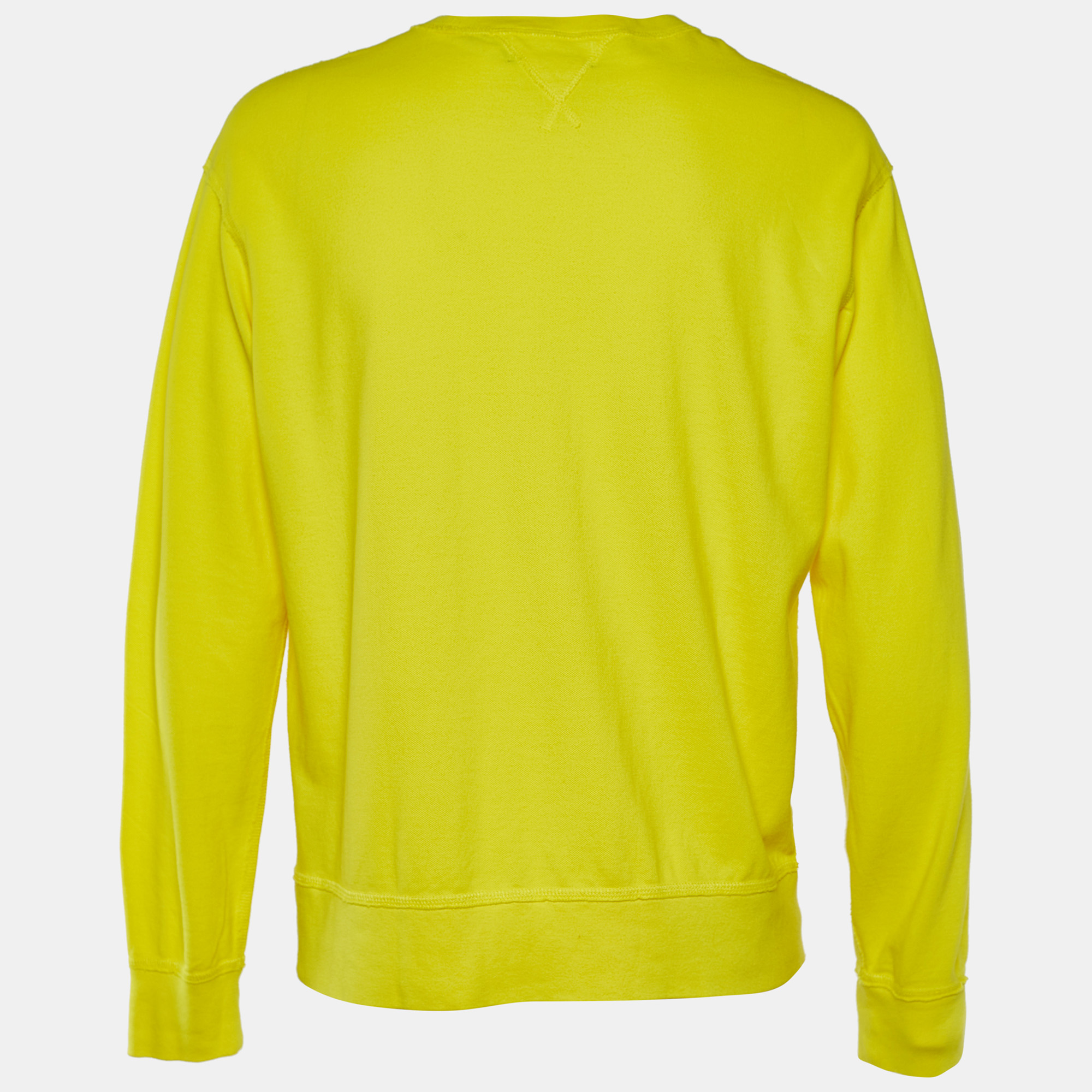 

Polo Ralph Lauren Yellow Cotton Blend Fleece Logo Embroidered Sweatshirt