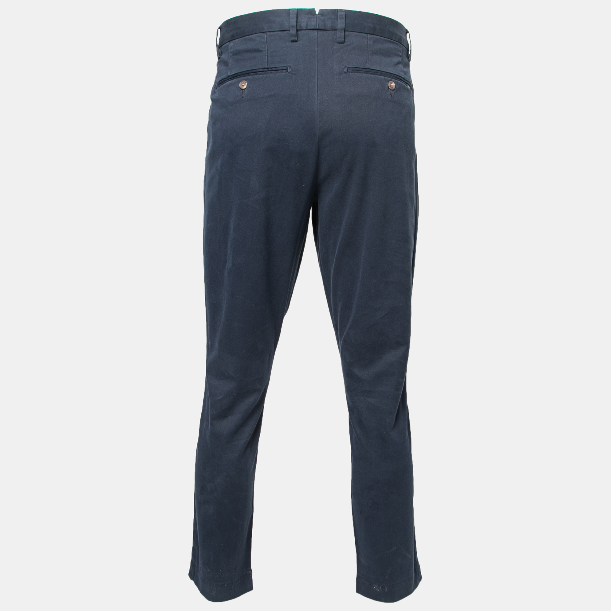 

Polo Ralph Lauren Navy Blue Cotton Trousers  Waist: 35