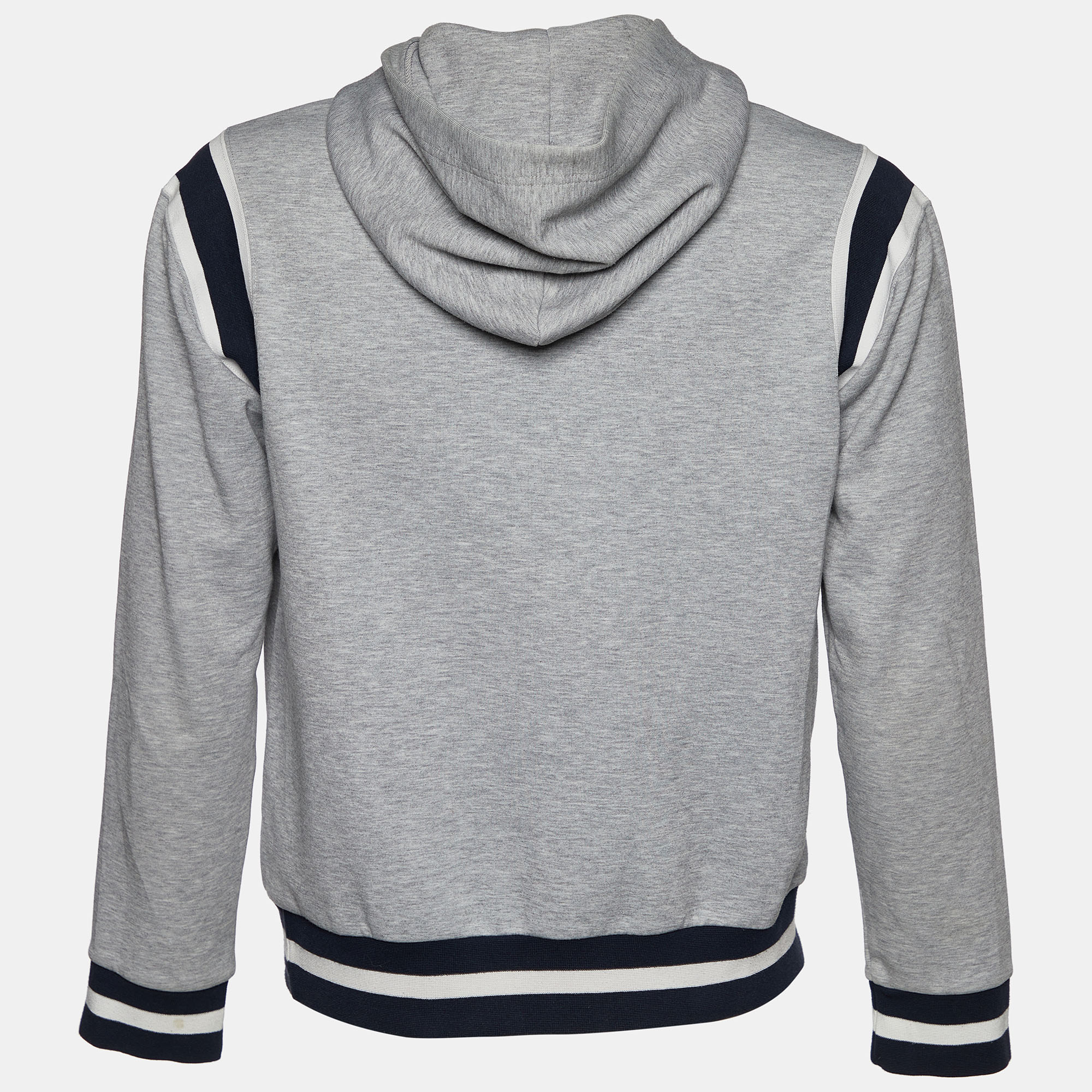 

Polo Ralph Lauren Grey Logo Printed Cotton Knit Hooded Sweatshirt