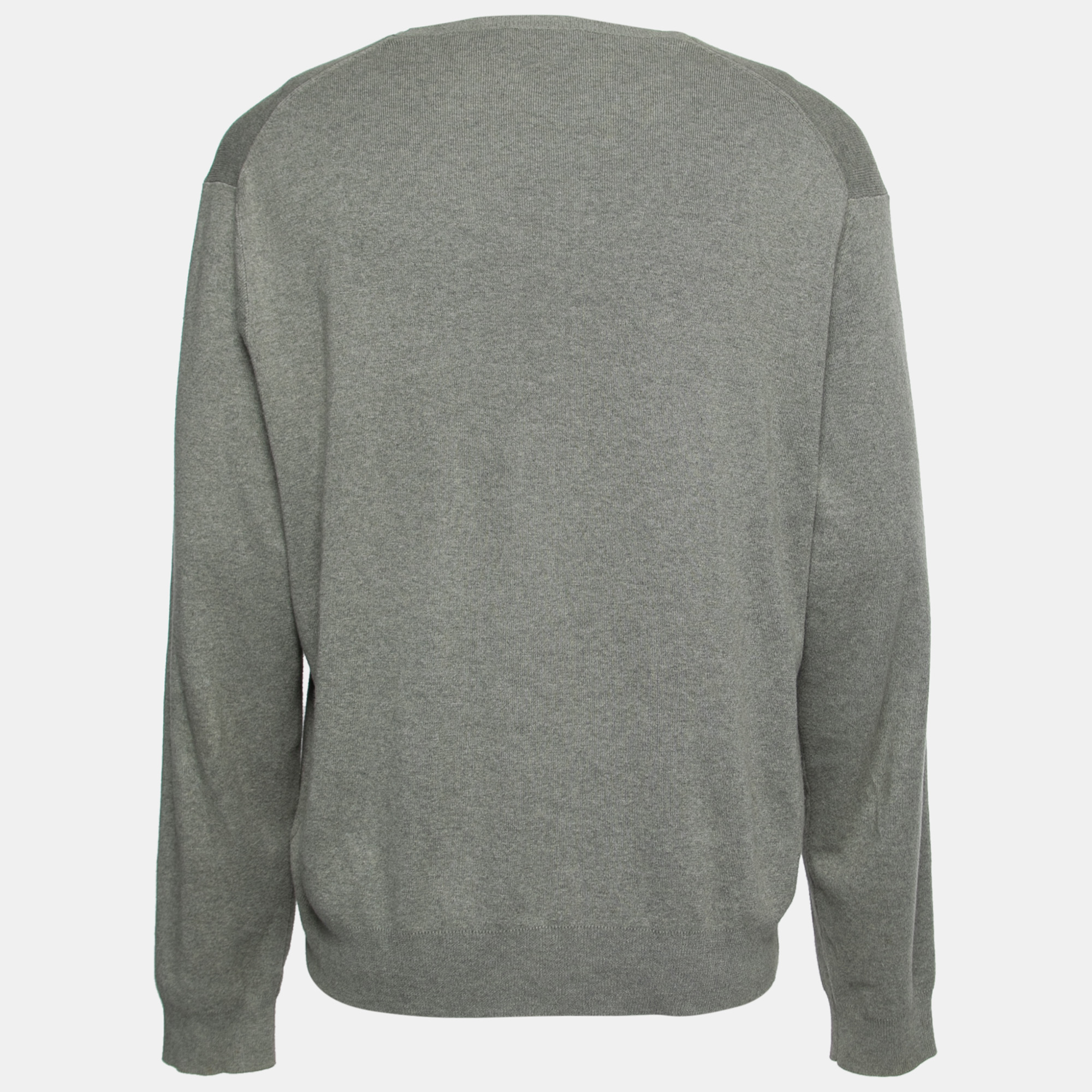 

Polo Ralph Lauren Grey Cotton Knit V-Neck Sweater